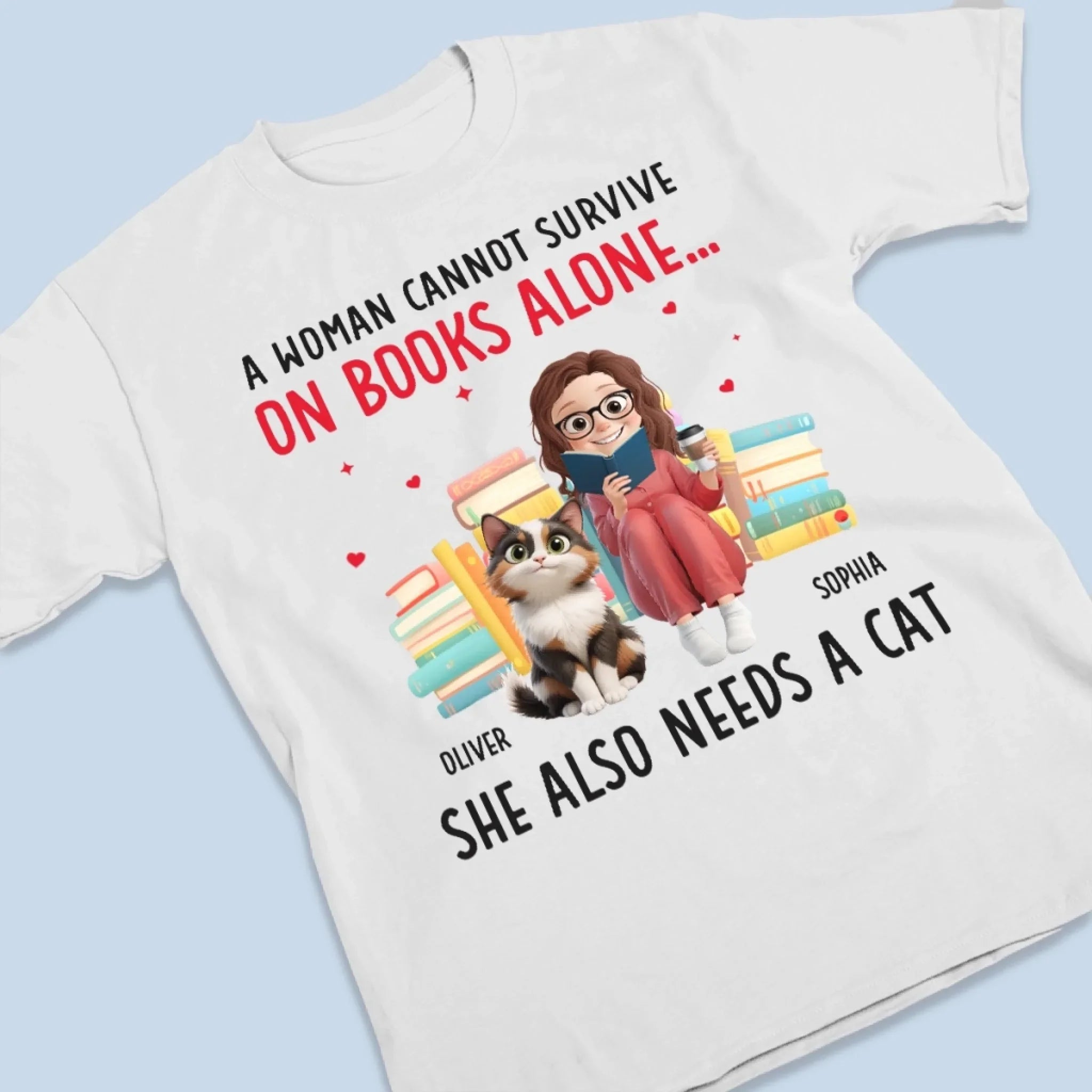 Custom Unisex T-shirt, Premium T-shirt, Hoodie - Personalized Bookish Gifts For Book Lovers, Bookworms, Cat Mom And Dad - Reading Is Better With Fur