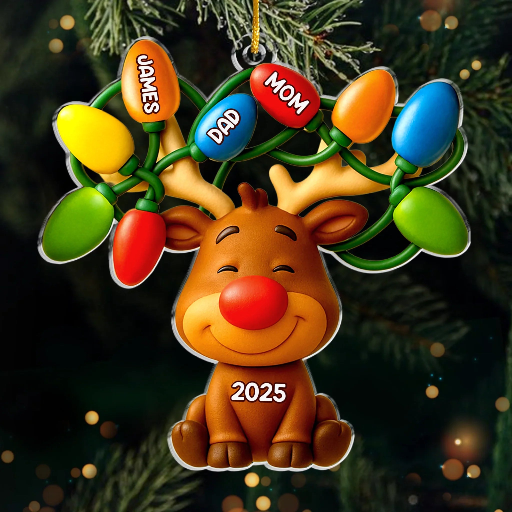 Custom Acrylic Ornament - Personalized Christmas Birthday Gifts For Mom, Dad, Kids - Our Reindeer Crew