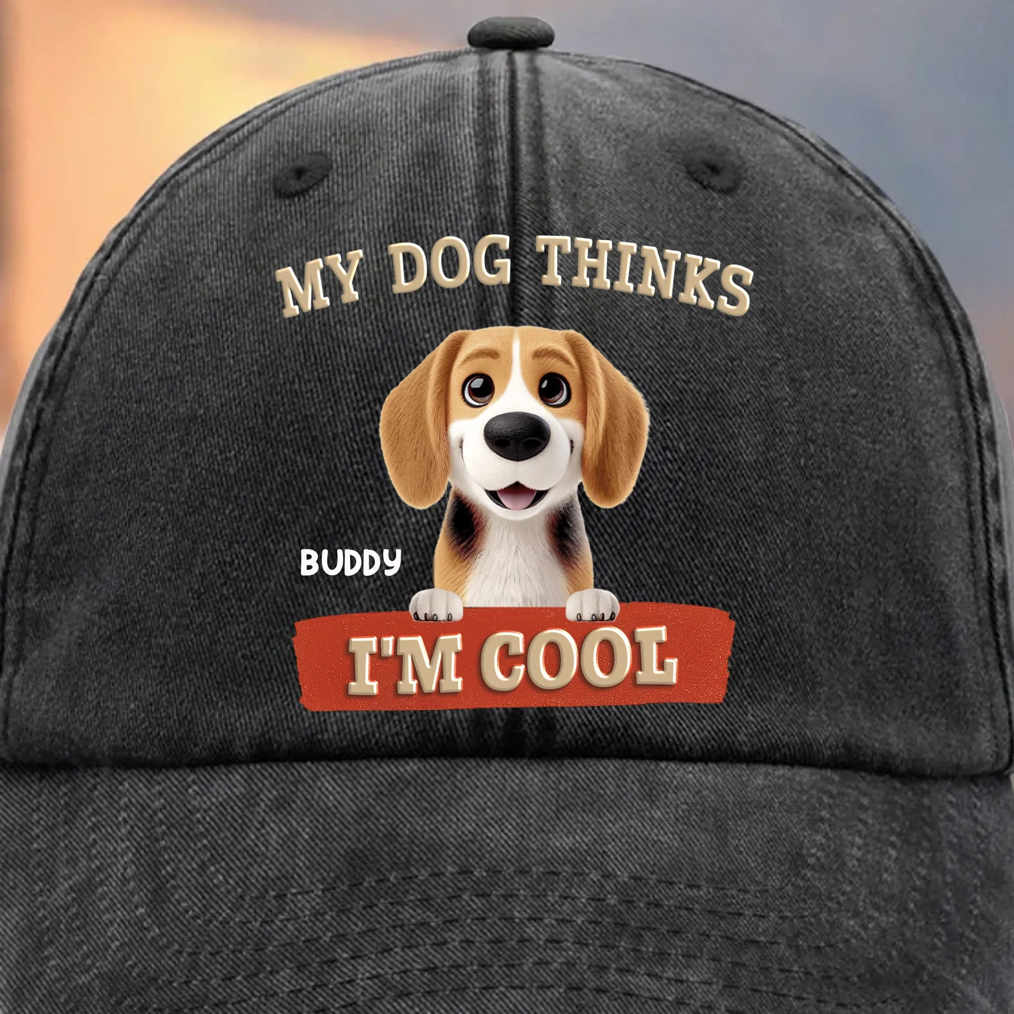 Custom Vintage Washed Denim Baseball Cap - Personalized Birthday Gifts For Dog Lovers, Dog Dad And Mom - Bark Side Forever