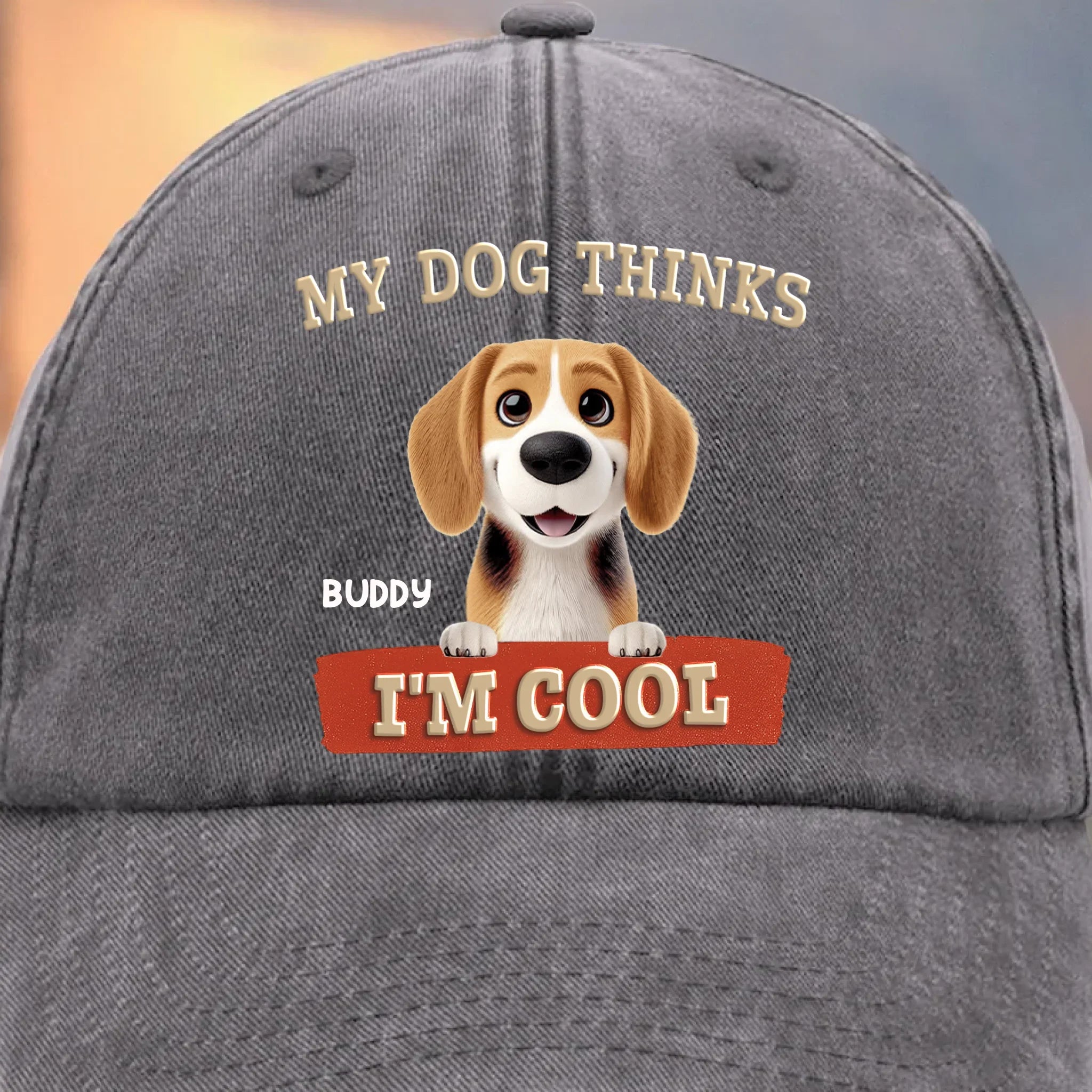 Custom Vintage Washed Denim Baseball Cap - Personalized Birthday Gifts For Dog Lovers, Dog Dad And Mom - Bark Side Forever