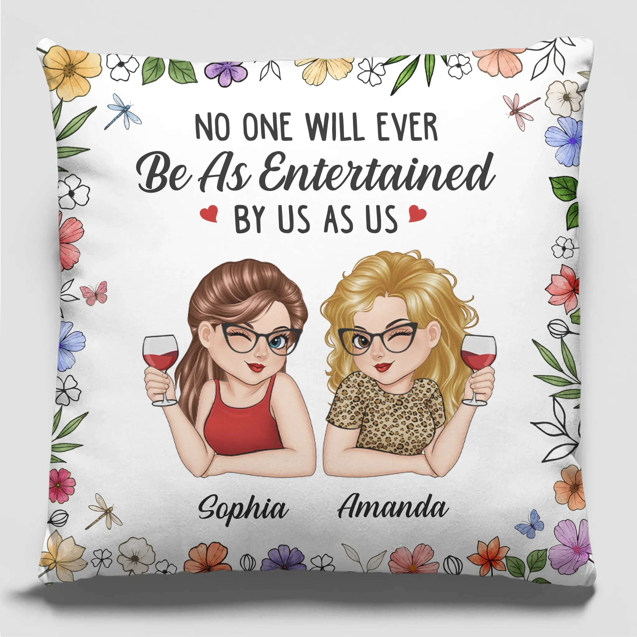 Custom Pillow - Personalized Best Friend Birthday Gifts For Women, Besties, Sisters, BFF - Zero Judgement, Only Refills