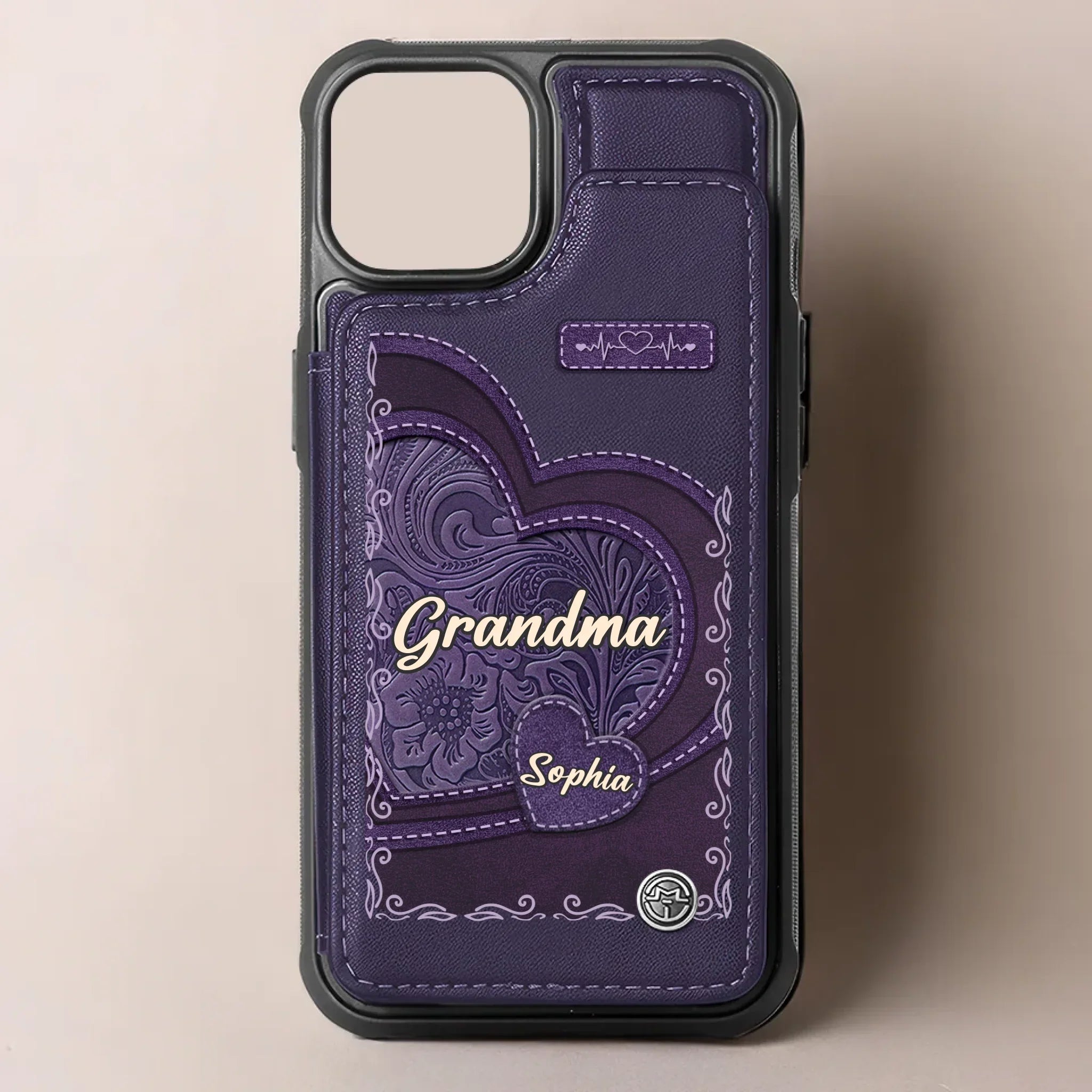 Custom Leather Flip Wallet Phone Case - Personalized Birthday Gifts For Mom, Grandma - Keep Loved Ones Close Always