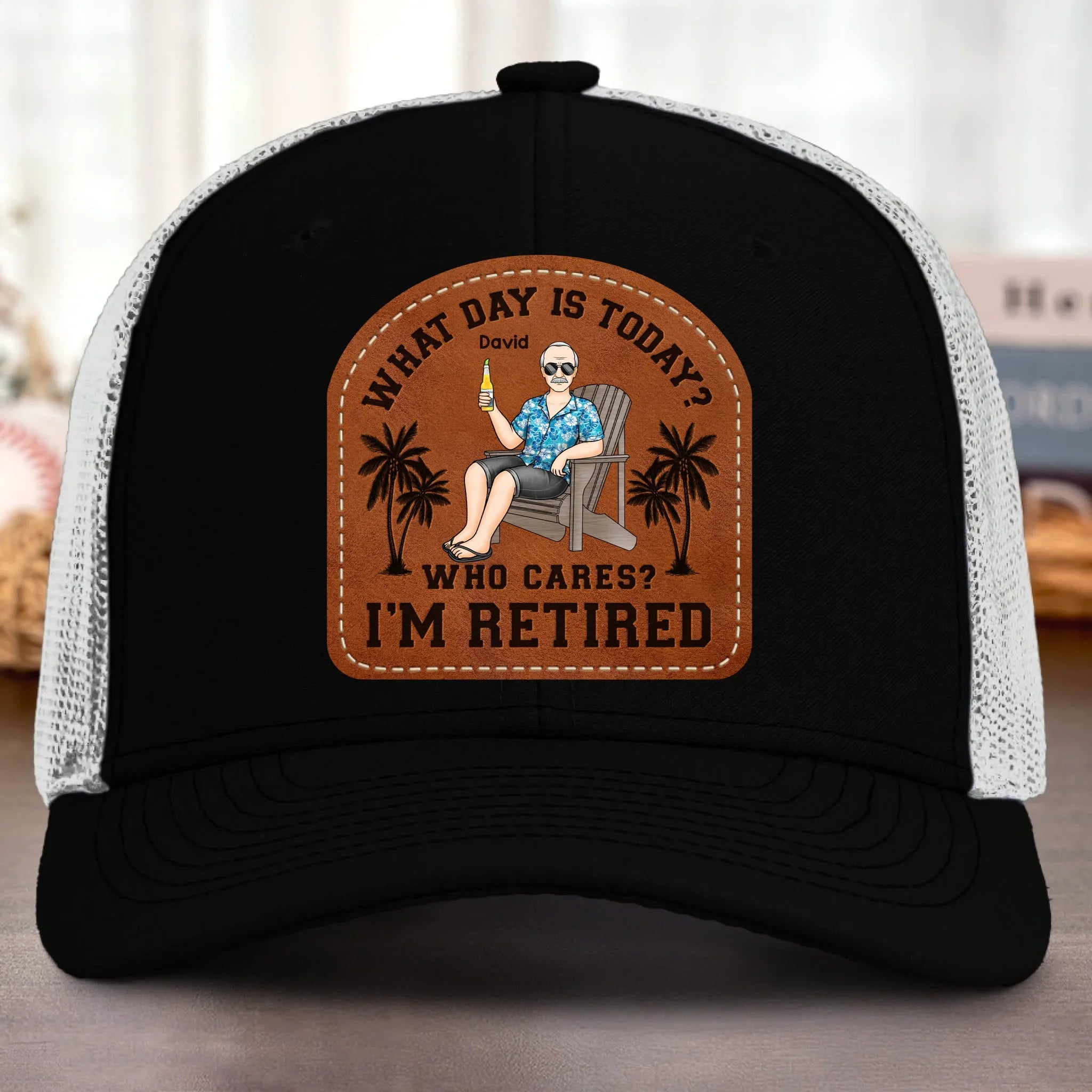 Custom Shaped Leather Patch Hat - Personalized Appreciation, Retirement Gift For Men, Women, Coworkers, Work Friends, Colleagues - Retirement Life