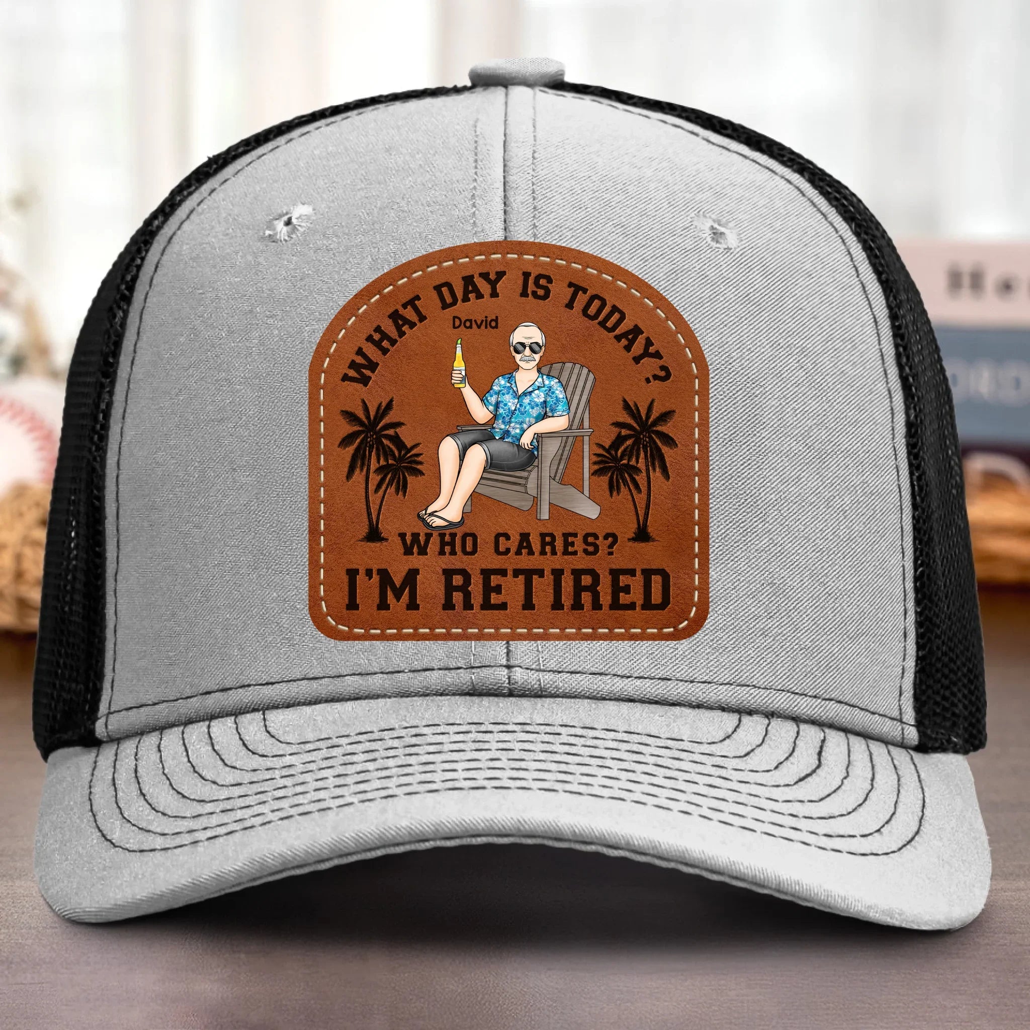 Custom Shaped Leather Patch Hat - Personalized Appreciation, Retirement Gift For Men, Women, Coworkers, Work Friends, Colleagues - Retirement Life