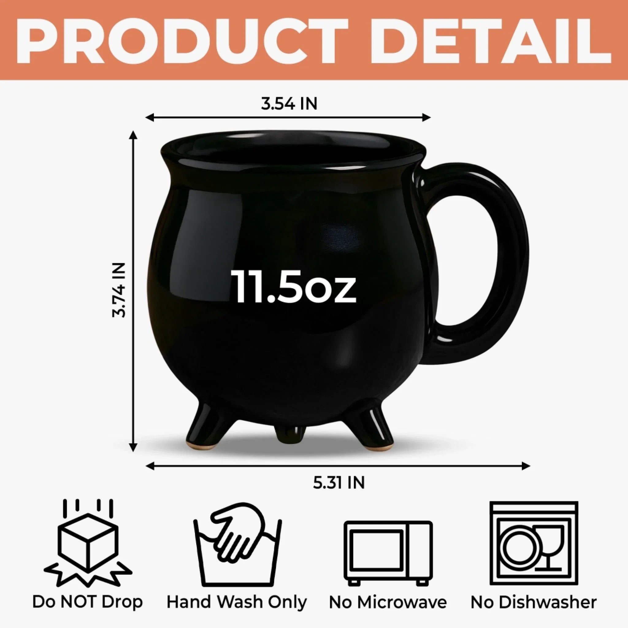 Custom 12oz Ceramic Cauldron Coffee Mug - Personalized Halloween Witchy Gifts For Besties, Sisters, BFF, Family, Yourself - Broommates For Life