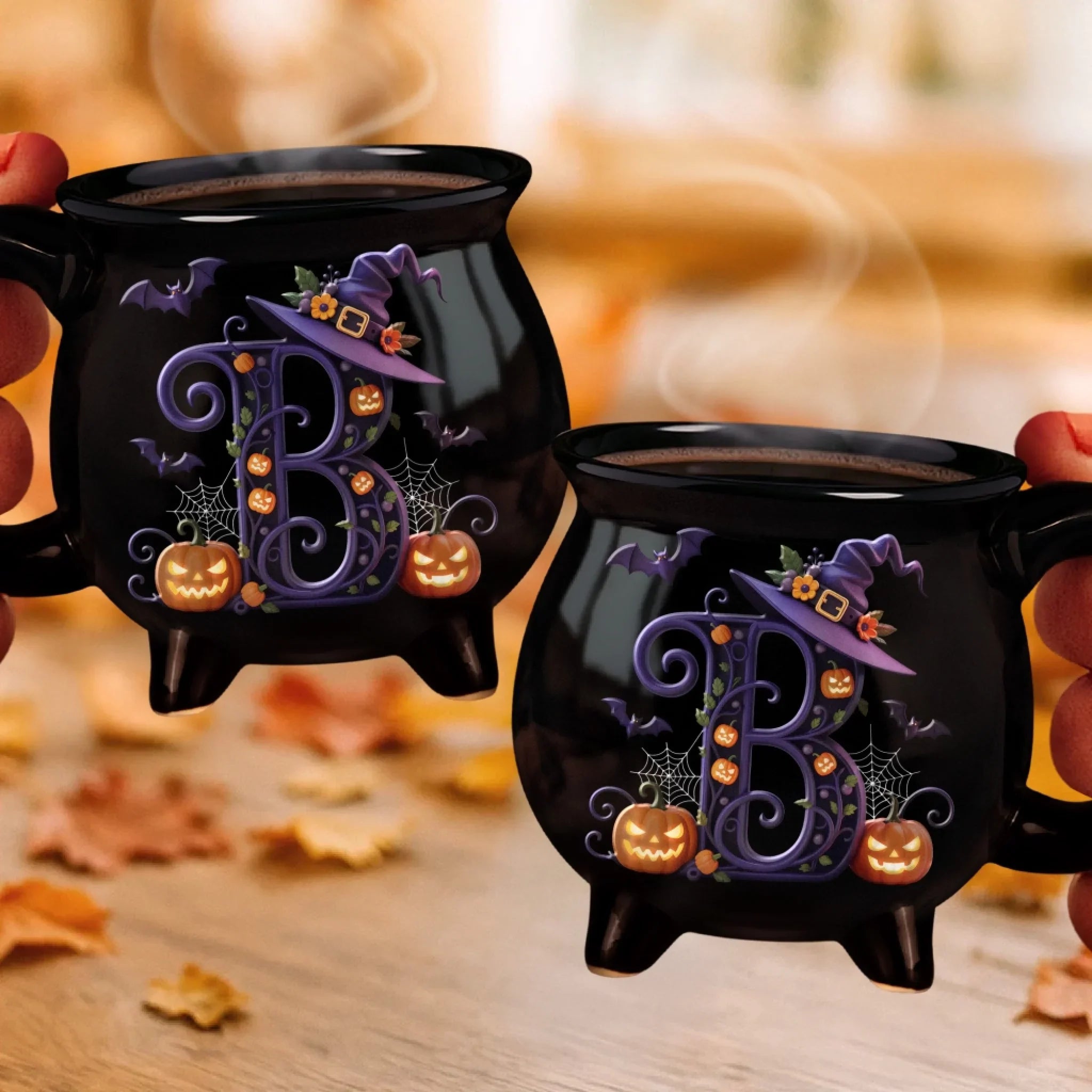 Custom 12oz Ceramic Cauldron Coffee Mug - Personalized Halloween Witchy Gifts For Besties, Sisters, BFF, Family, Yourself - Brew And Boo