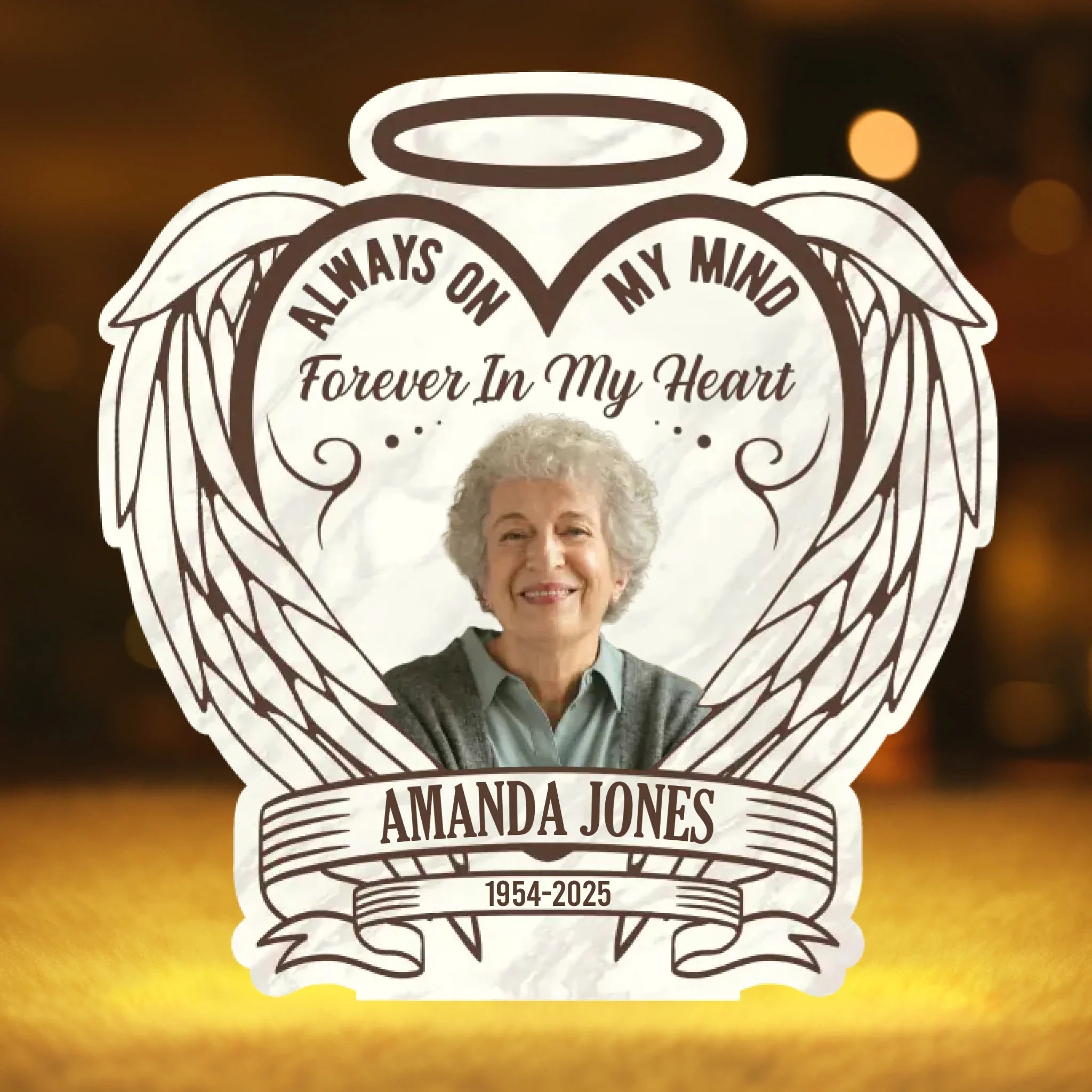 Custom Photo Shaped Light Box - Personalized Memorial Sympathy Gifts For Loss Of Mom, Dad - Your Light Will Always Shine In Our Hearts