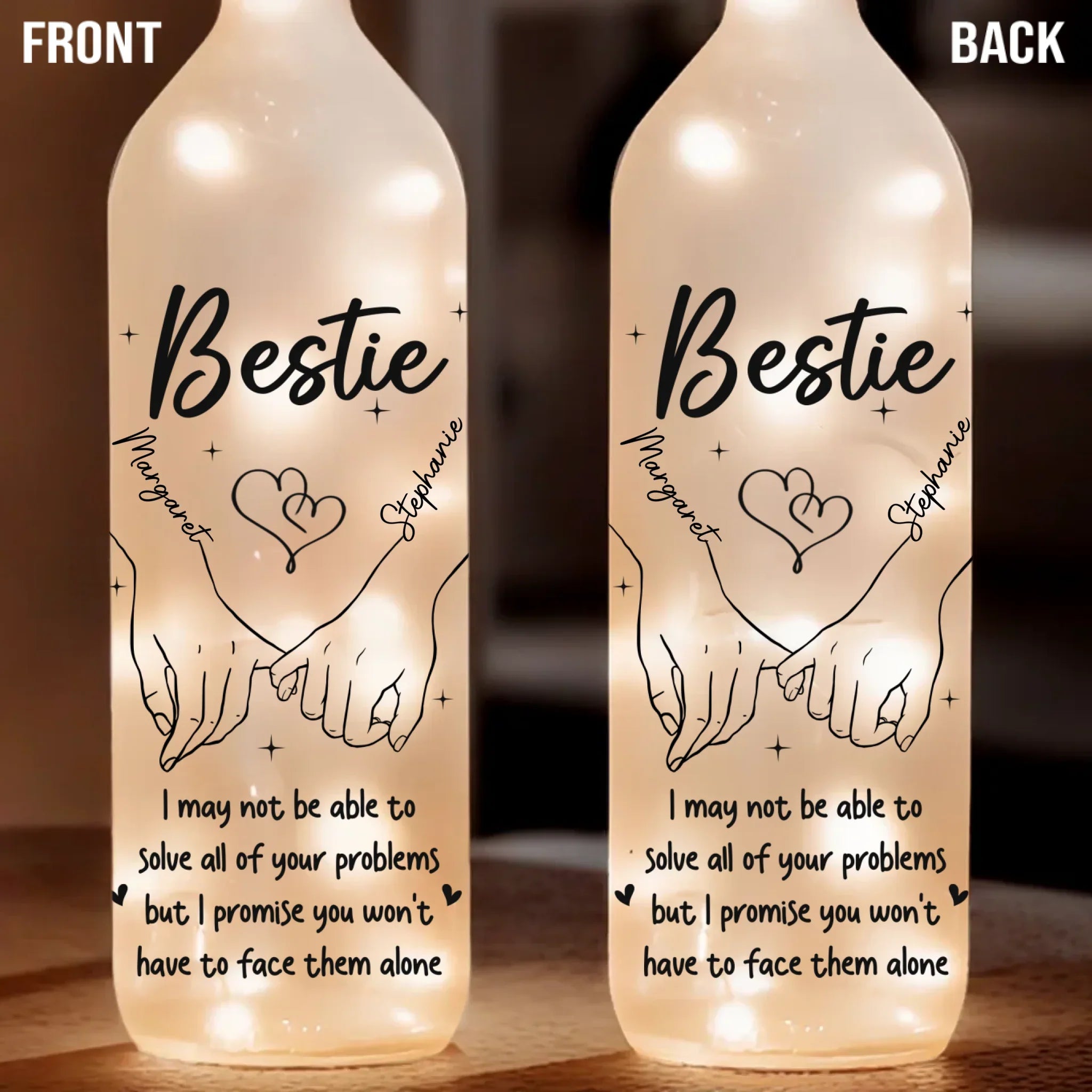 I’m Always Here For You - Bestie Personalized Custom Bottle Lamp - Gift For Best Friends, BFF, Sisters