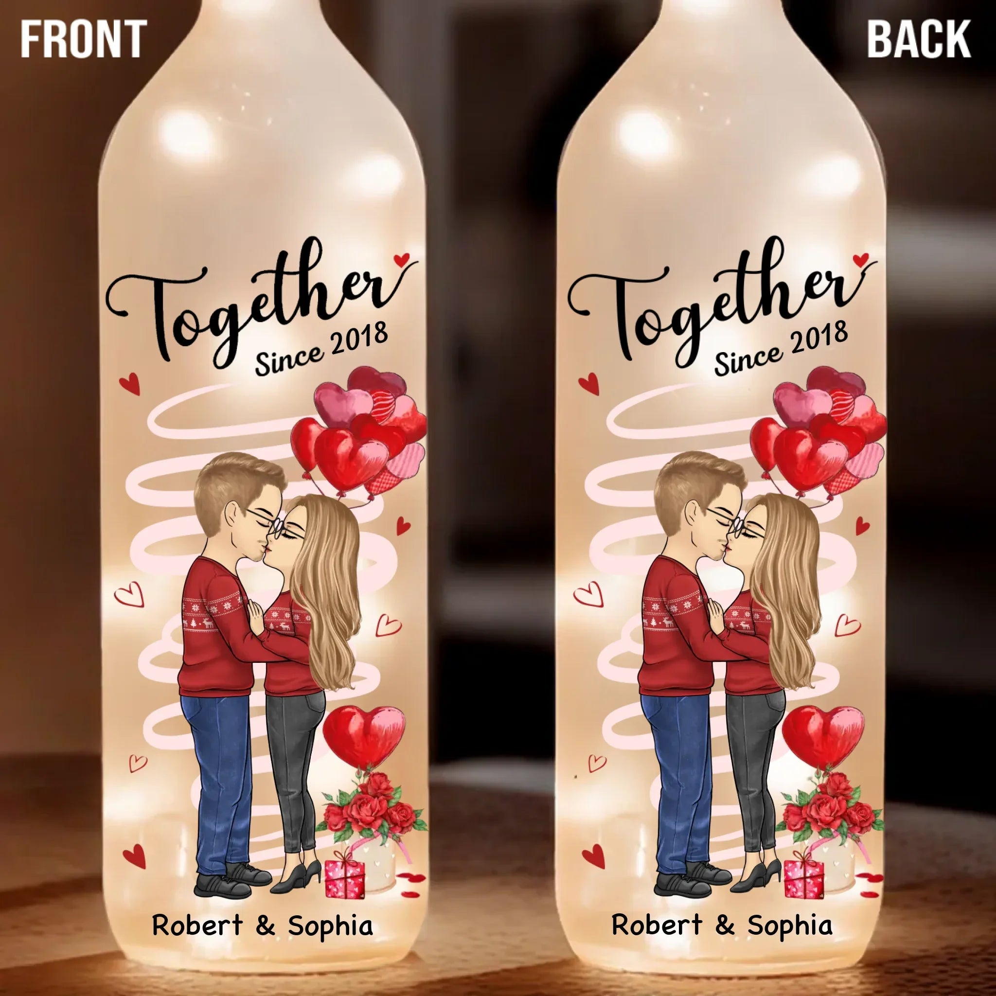 Love Is A Dance We Both Know - Couple Personalized Custom Bottle Lamp - Gift For Husband Wife, Anniversary