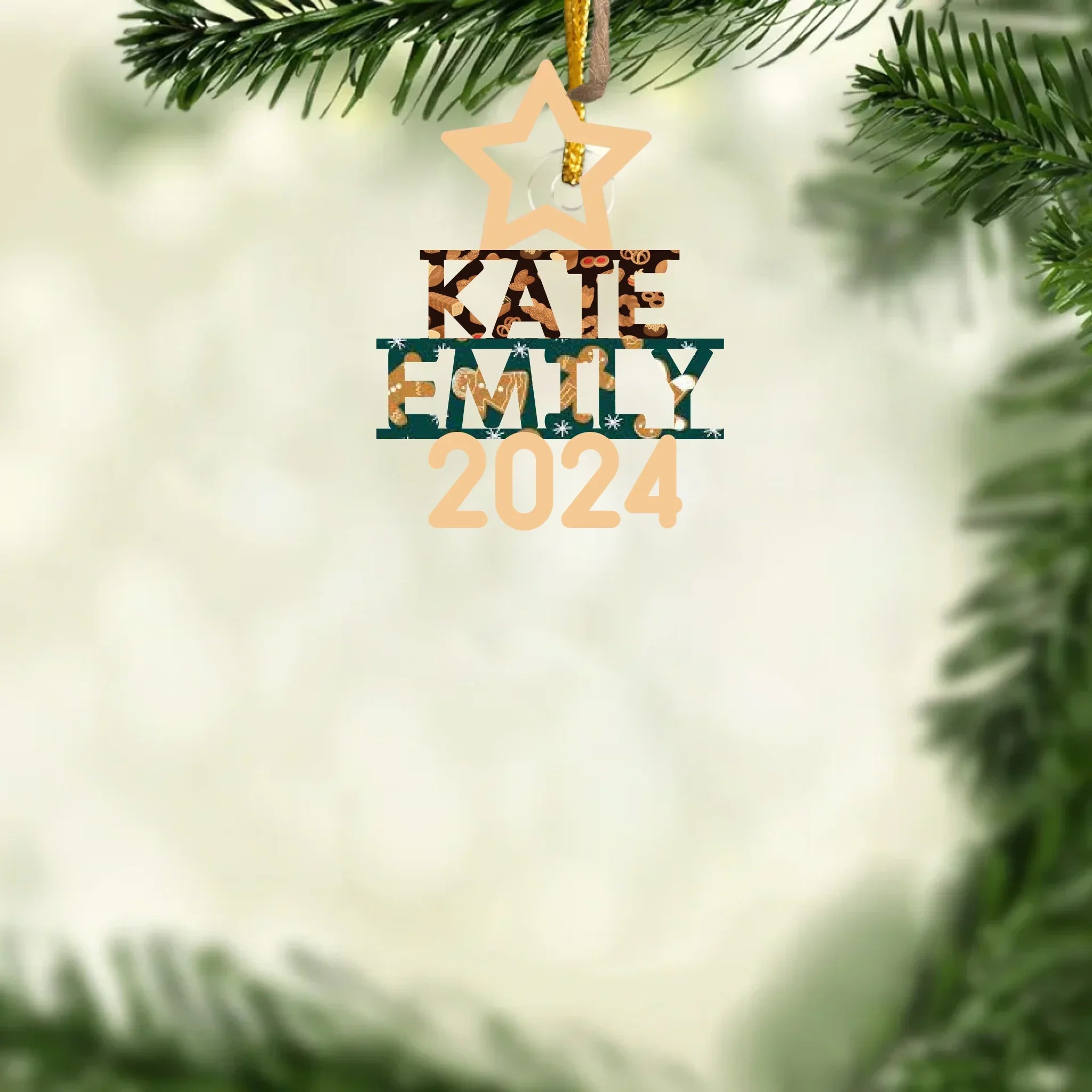 Family Name Christmas Tree Ornament - Wood Custom Shaped - New Arrival, Christmas Gift For Family Members - AMZ
