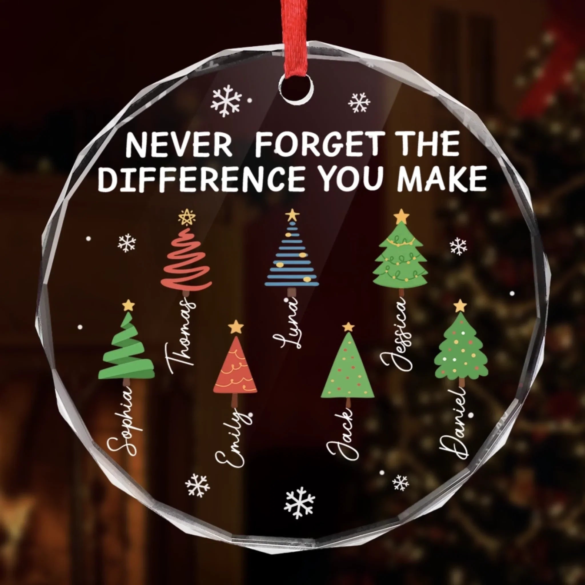 Custom Circle Glass Ornament - Personalized Christmas Funny Gifts For Best Friends, Family, Coworker, Work Bestie - Festive With A Hint Of Chaos