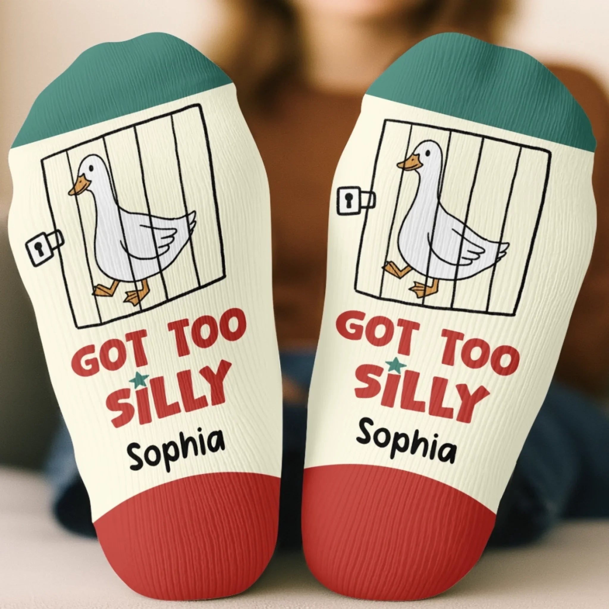 Custom Silly Goose Crew Socks - Personalized Birthday Gifts For Besties, Sisters, BFF, Family, Yourself - Mastering My Own Chaos