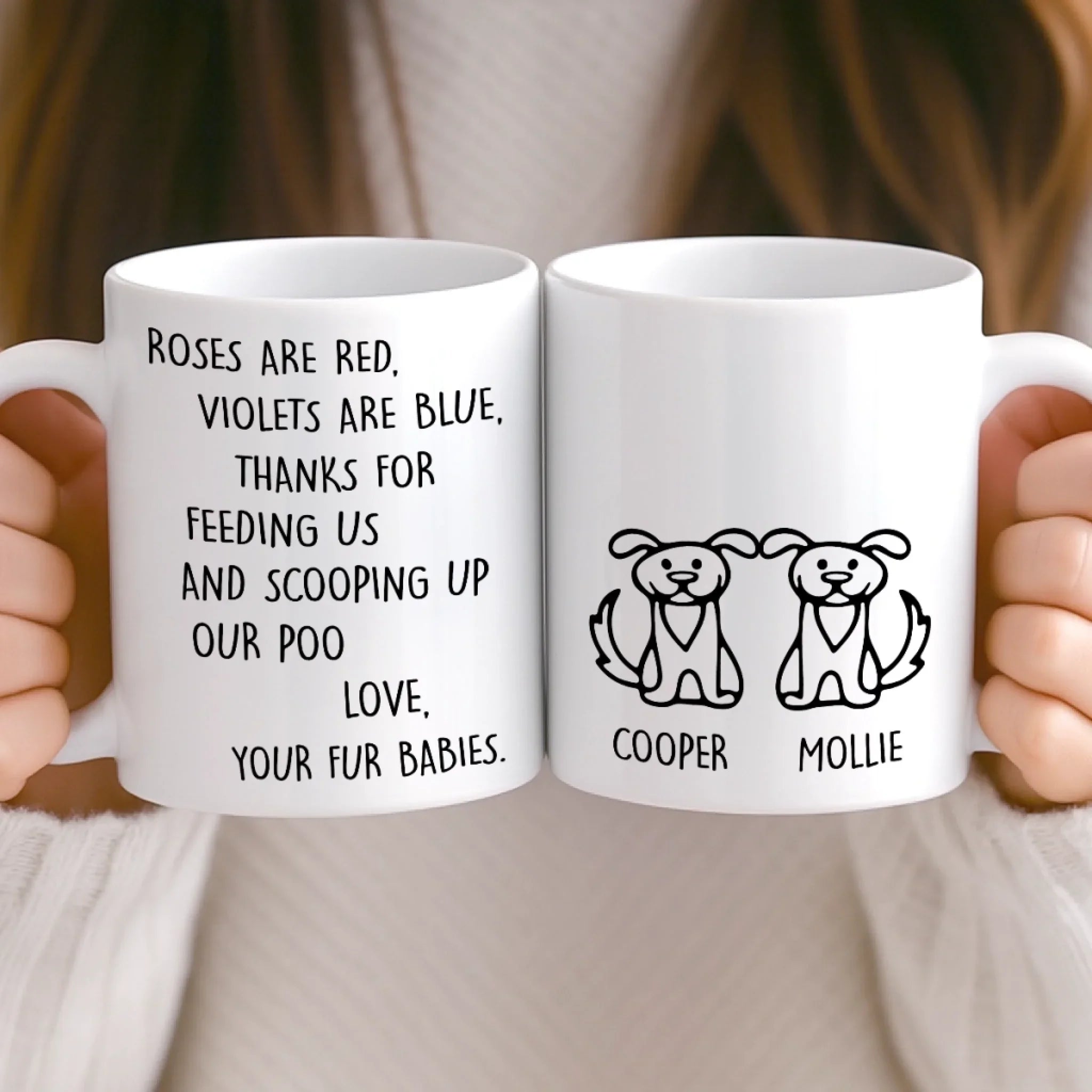 Custom Mug - Personalized Christmas Birthday Gifts For Dog Lovers, Dog Dad And Mom - Pet Hair, Don’t Care