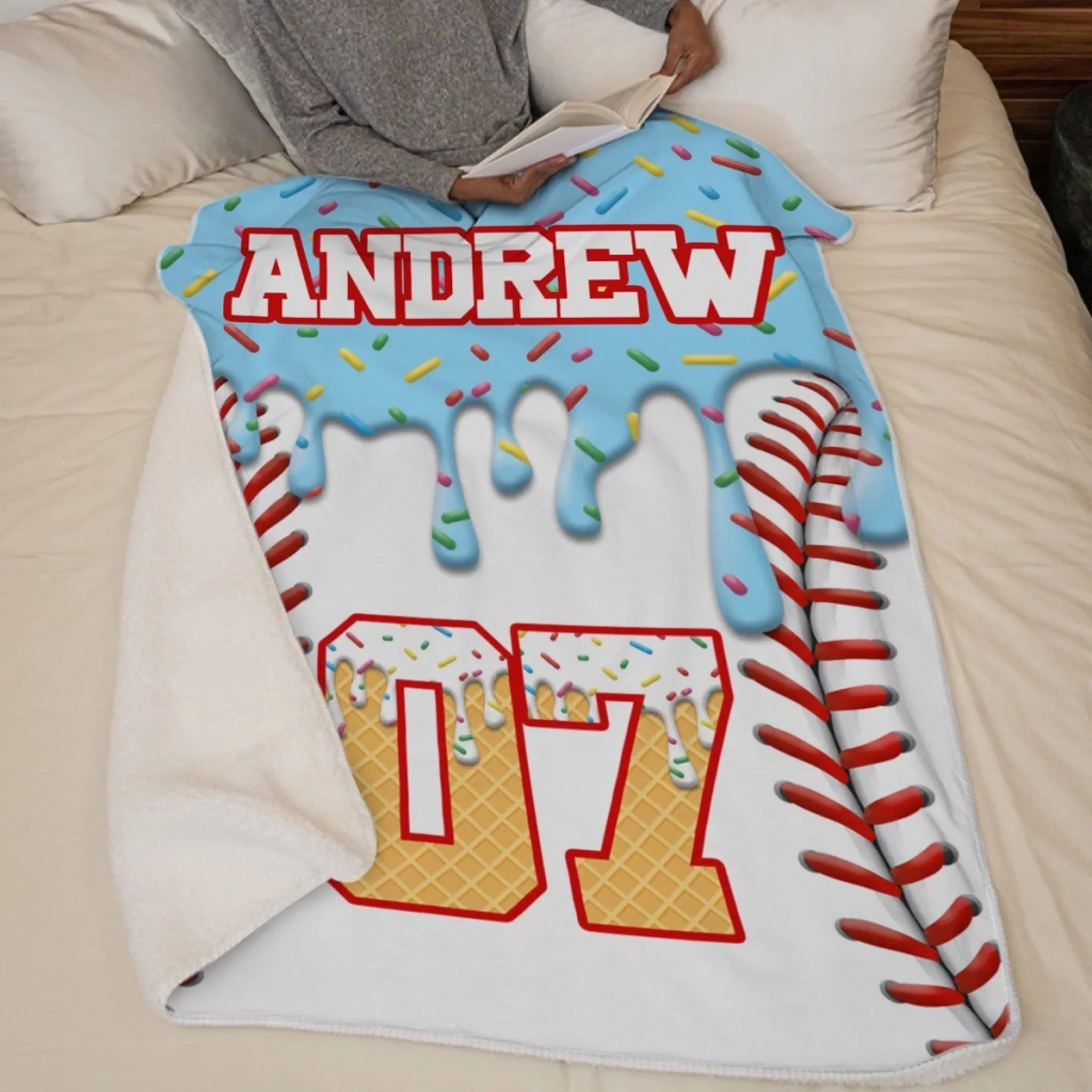 Custom Baseball Blanket - Personalized Birthday Baseball Gifts For Baseball Lovers, Sports Fans, Sports Lovers - Home Run Energy