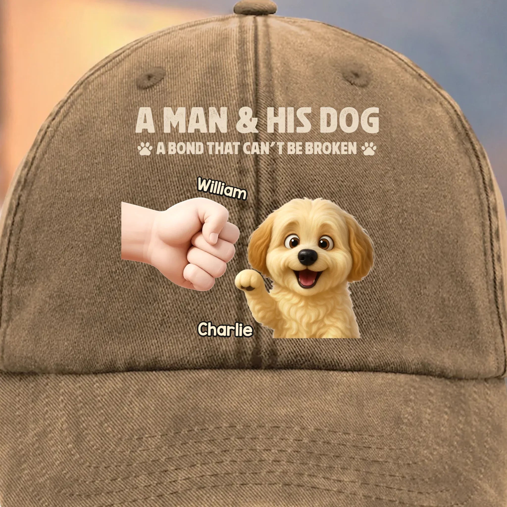 Custom Vintage Washed Denim Baseball Cap - Personalized Christmas Birthday Gifts For Dog Lovers, Dog Dad And Mom - This Is My Emotional Support Legend