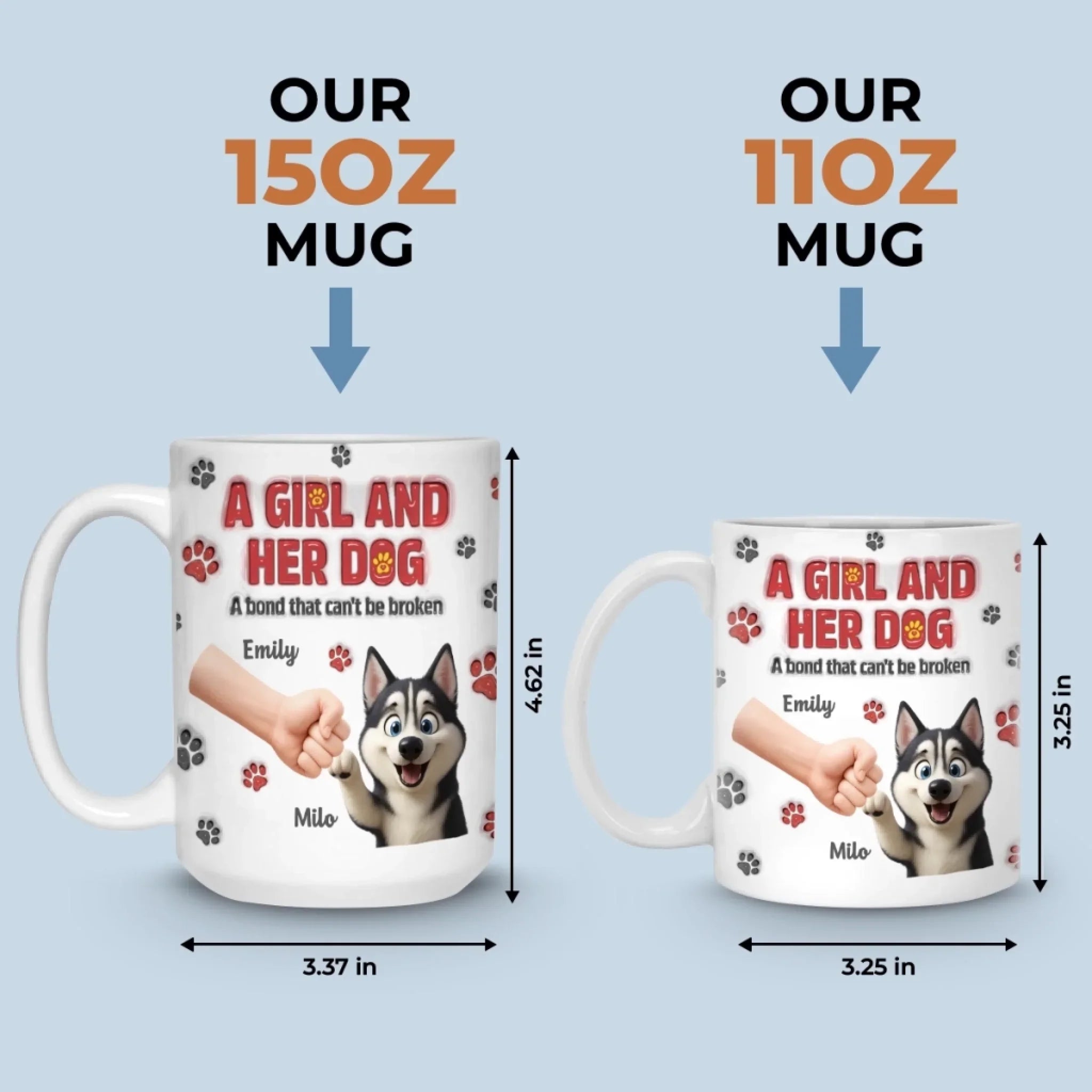 Custom Mug - Personalized Birthday Gifts For Dog Lovers, Dog Dad And Mom - I Work For Dog Treats