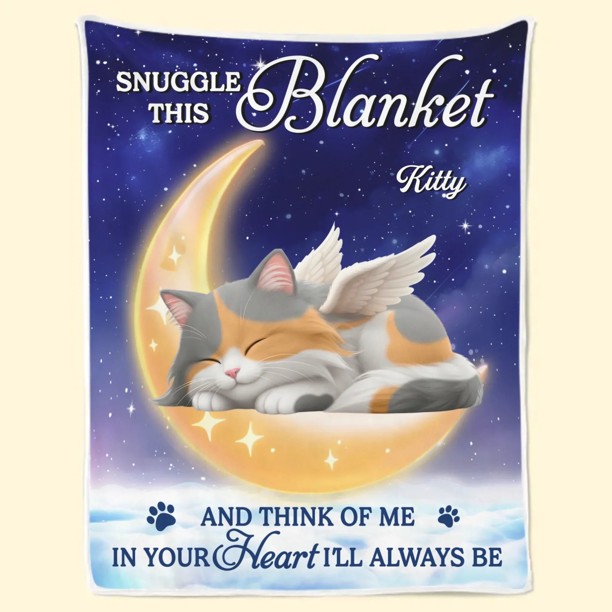 Custom Blanket - Personalized Pet Christmas Memorial Sympathy Gifts For Dogs, Cats - Your Pawprints Stay With Me