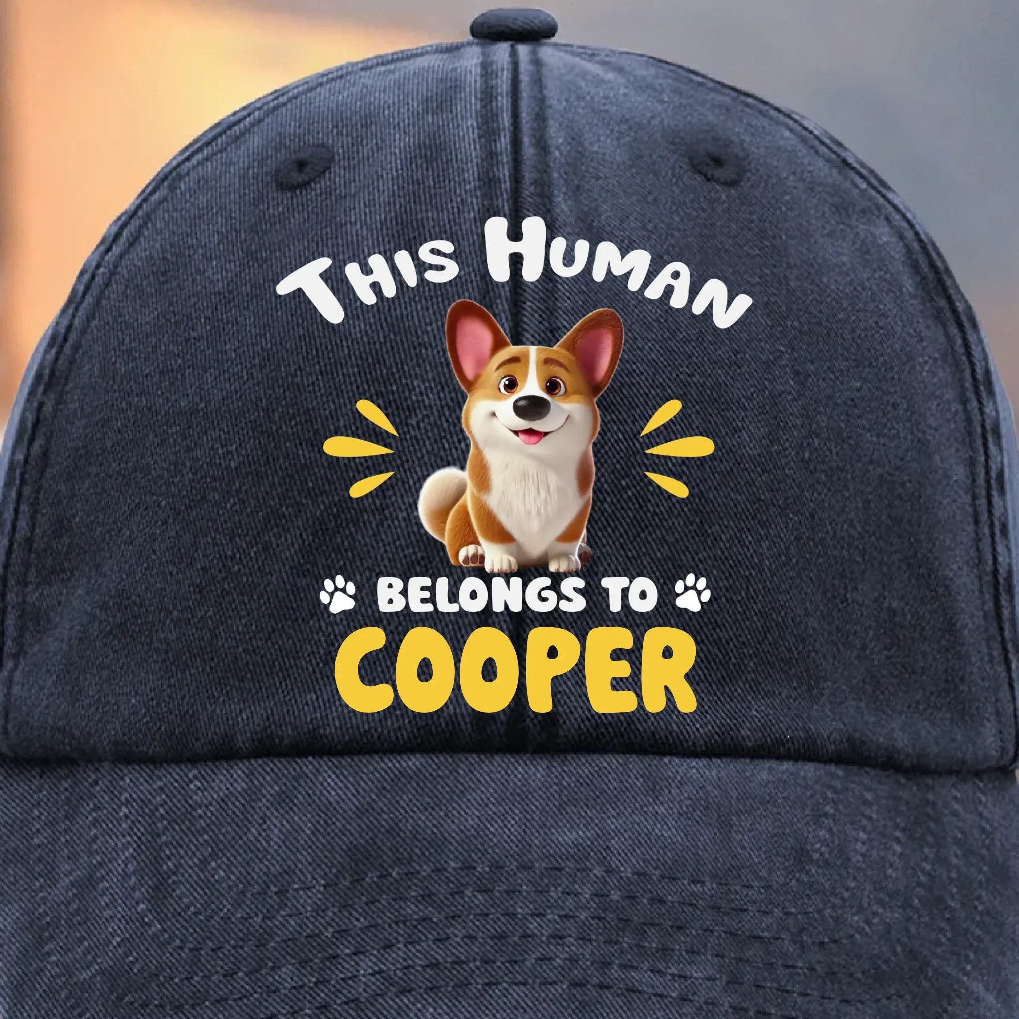 Custom Vintage Washed Denim Baseball Cap - Personalized Birthday Gifts For Dog Cat Lovers, Dog Dad And Mom, Cat Owners - Living The Fur Way