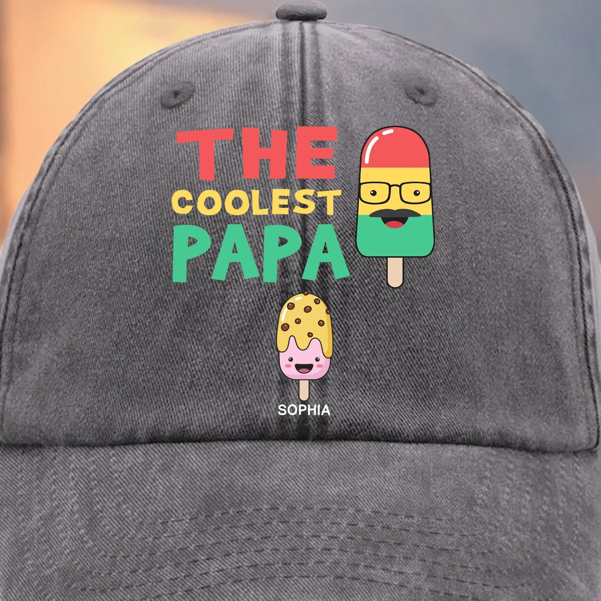 Custom Vintage Washed Denim Baseball Cap - Personalized Birthday Gifts For Dad, Grandpa - Growing Up With Your Guiding Strength