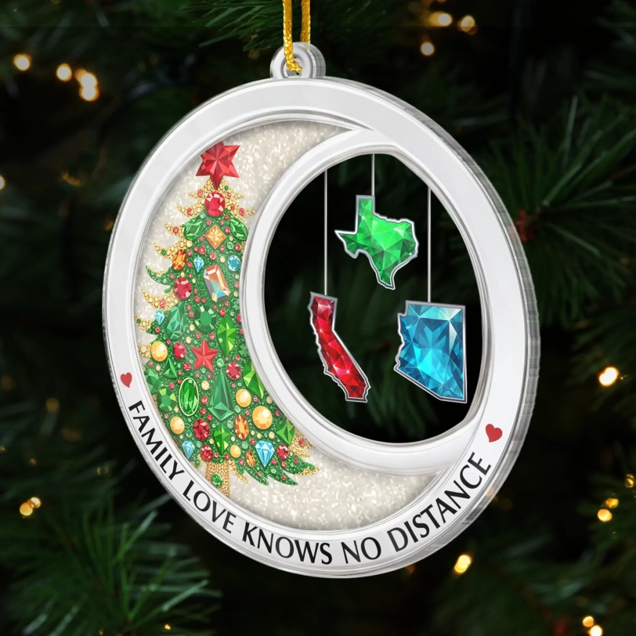 Custom Long Distance Acrylic Ornament - Personalized Christmas Birthday Gifts For Mom, Dad, Brother, Sister, Kids - A Constellation Of Home