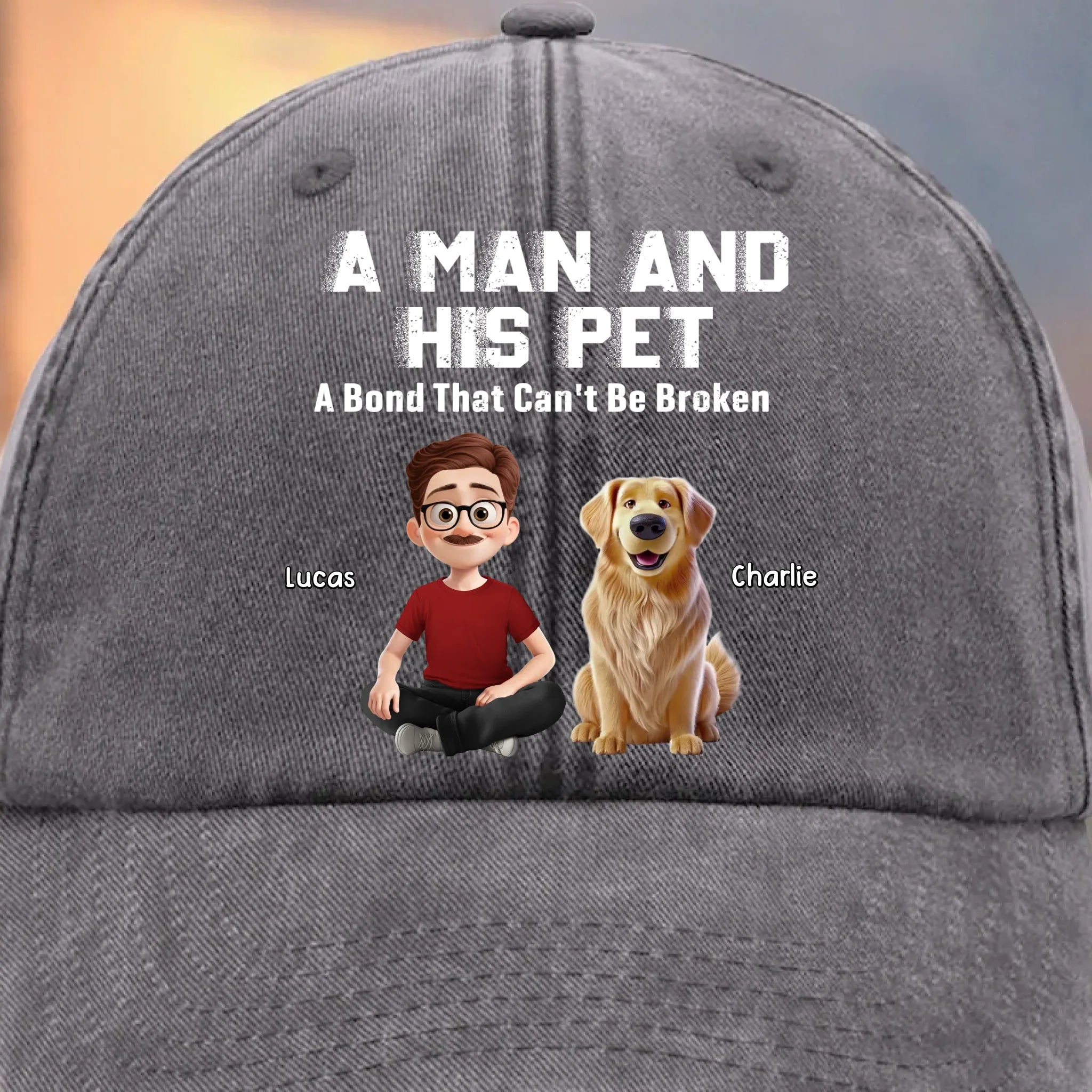 Custom Vintage Washed Denim Baseball Cap - Personalized Birthday Gifts For Dog Cat Lovers, Dog Dad And Mom, Cat Owners - Fur Family Supremacy