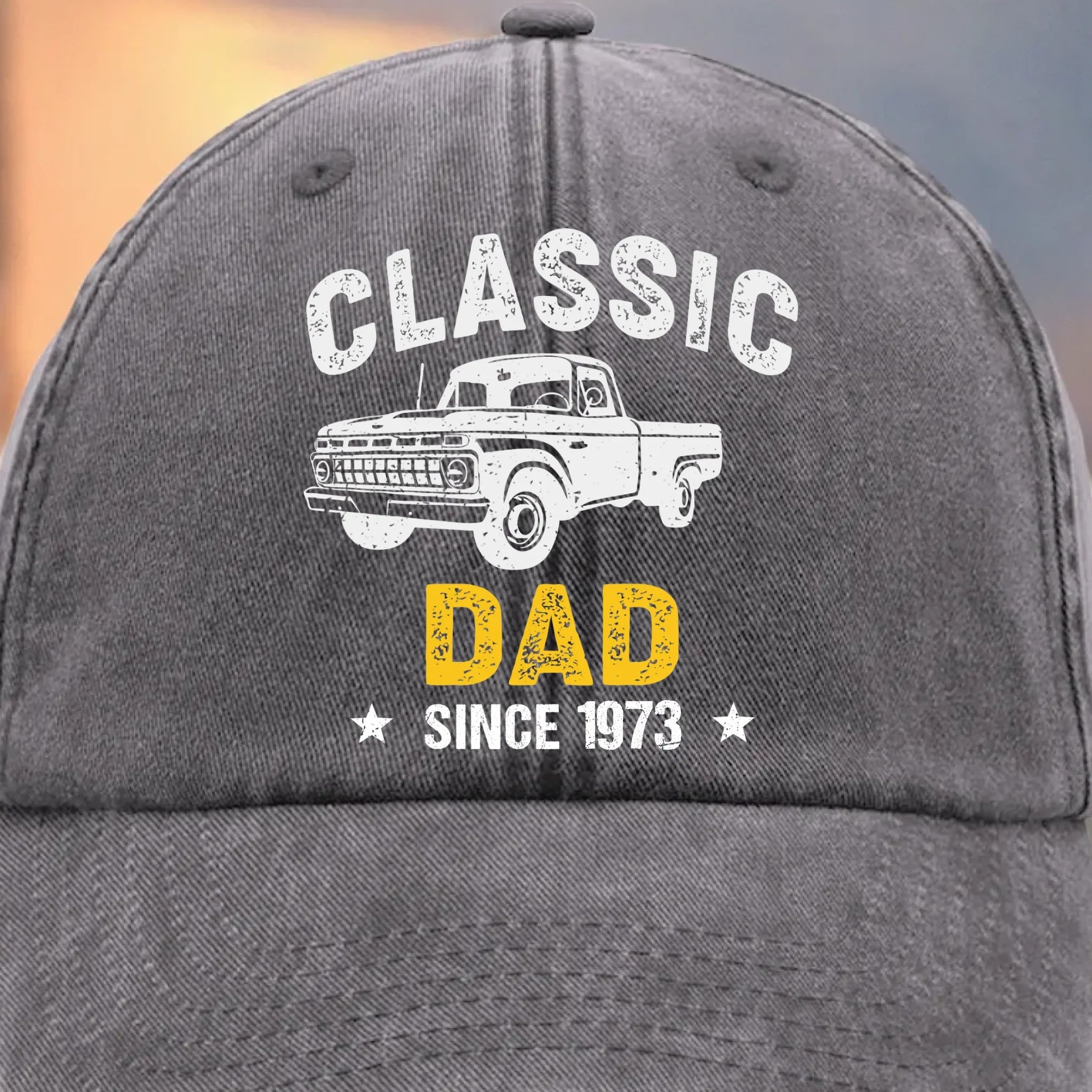 Custom Vintage Washed Denim Baseball Cap - Personalized Birthday Gifts For Dad, Grandpa - Growing Braver With You Here