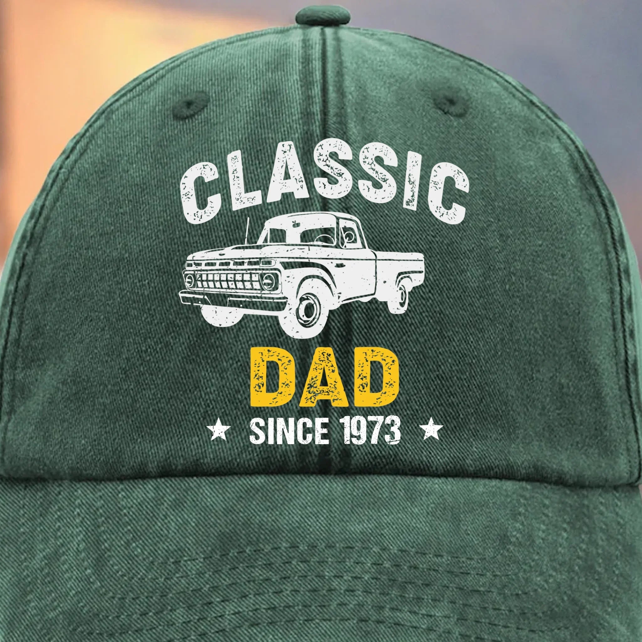 Custom Vintage Washed Denim Baseball Cap - Personalized Birthday Gifts For Dad, Grandpa - Growing Braver With You Here