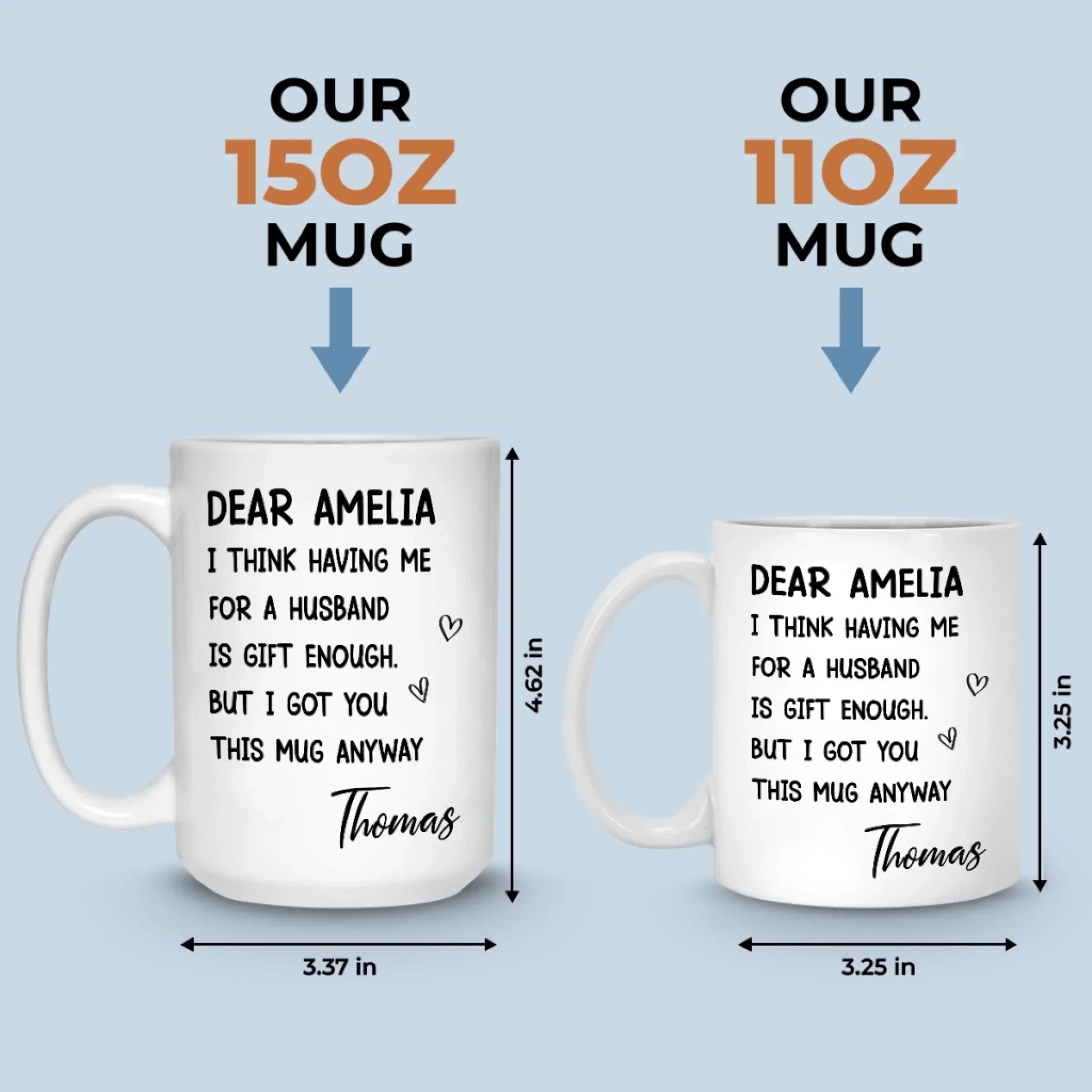 Custom Mug - Personalized Anniversary Wedding Gifts For Husband And Wife, Him And Her - Your Love Is My Peace