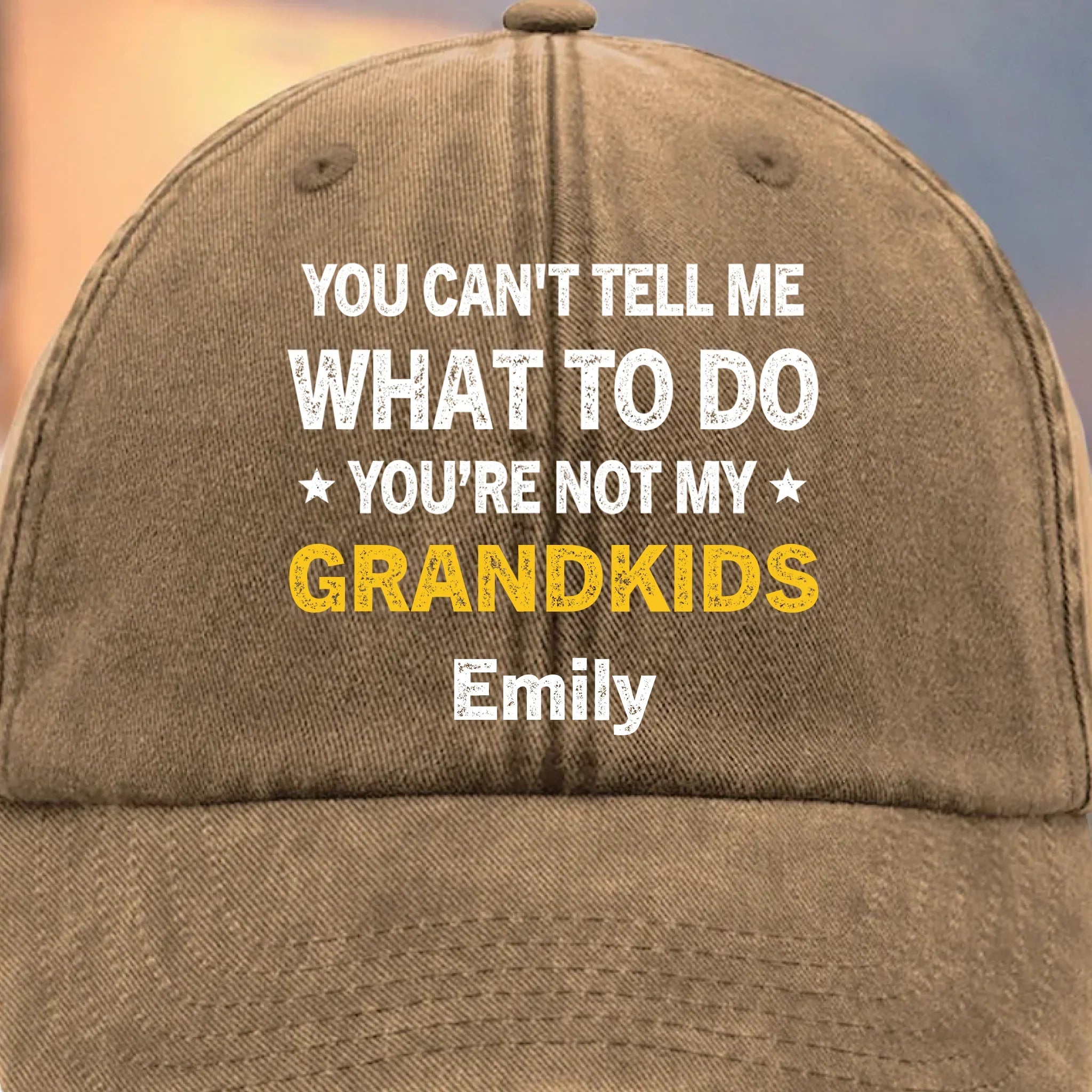 Custom Vintage Washed Denim Baseball Cap - Personalized Birthday Gifts For Dad, Grandpa - Our Days Glow With You