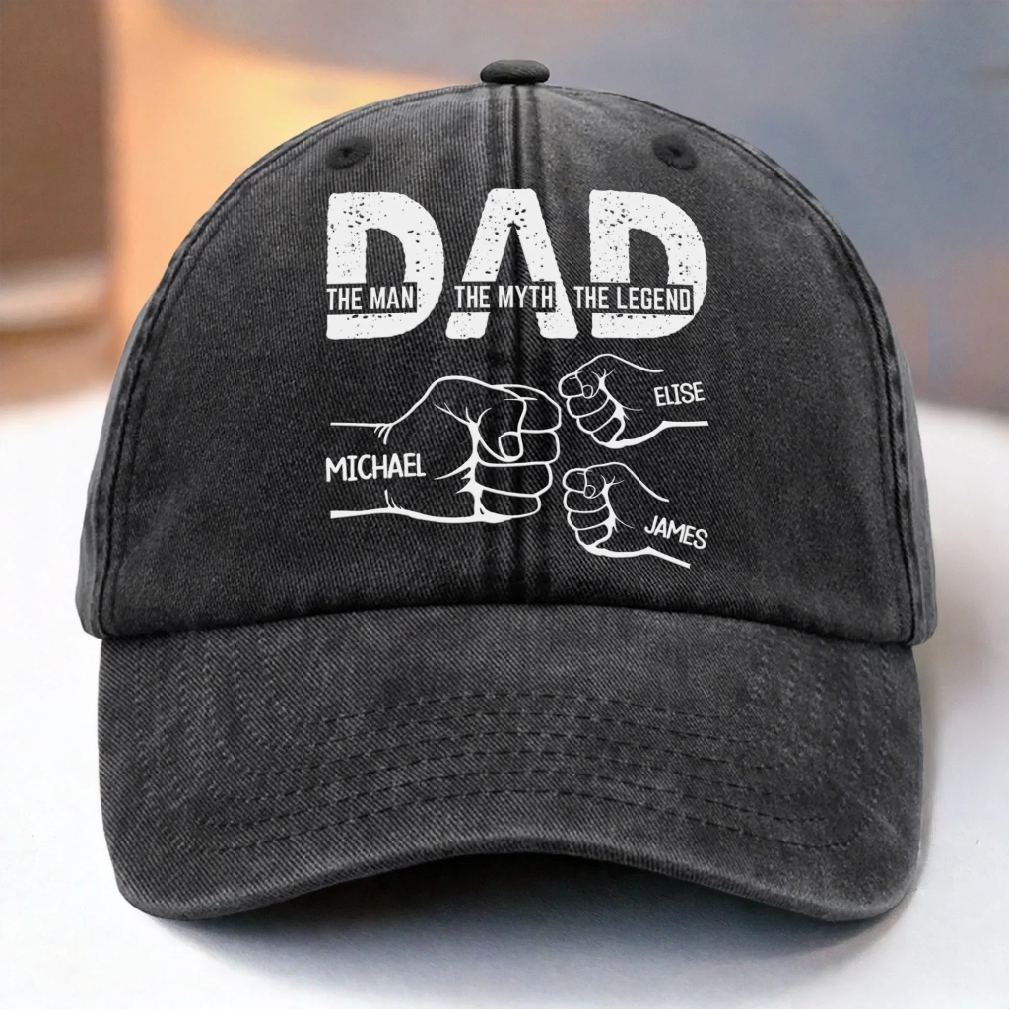 Custom Vintage Washed Denim Baseball Cap - Personalized Birthday Gifts For Dad, Grandpa - You Teach Us Every Day