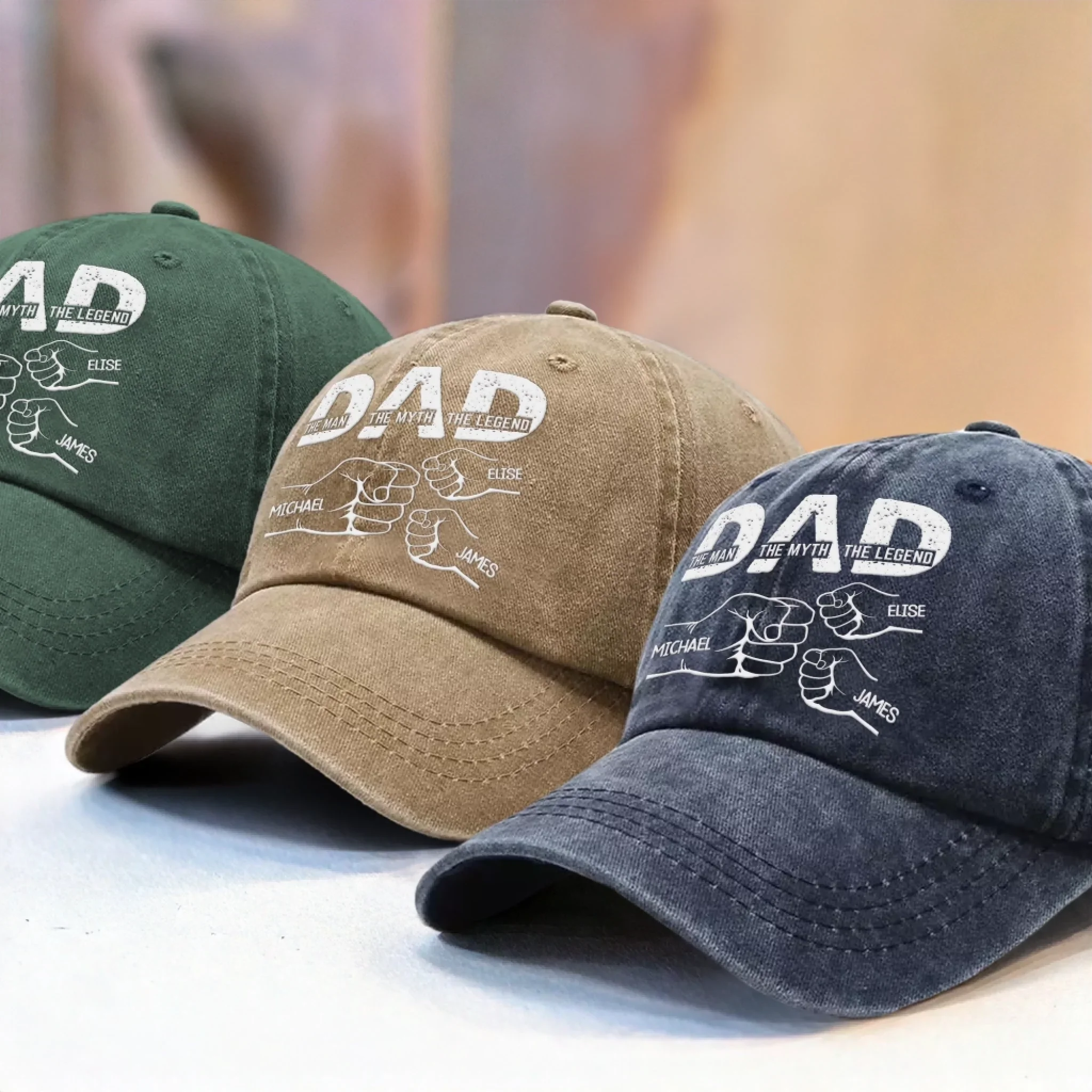 Custom Vintage Washed Denim Baseball Cap - Personalized Birthday Gifts For Dad, Grandpa - You Teach Us Every Day