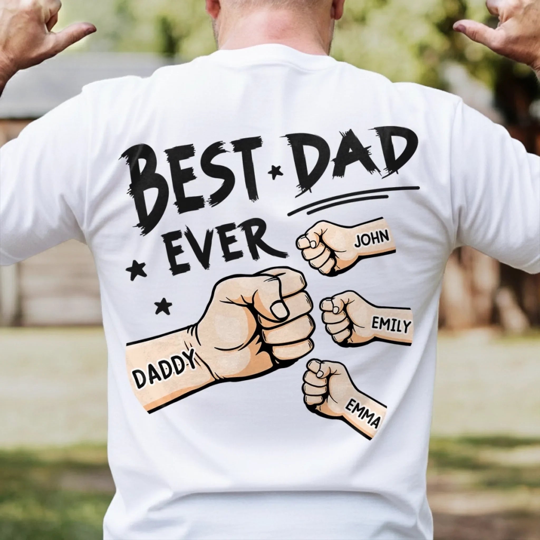 Custom Back Printed Unisex T-shirt, Premium T-shirt, Hoodie - Personalized Birthday Gifts For Dad, Grandpa - You Are My Hero