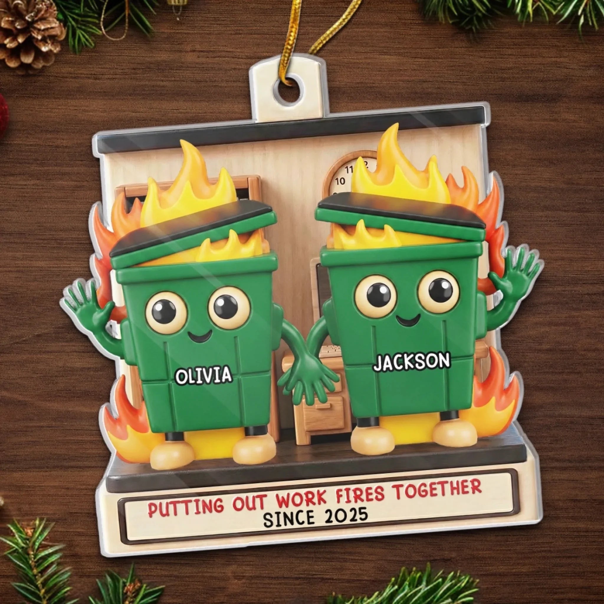 Custom Acrylic Ornament - Personalized Christmas Funny Gifts For Coworker, Work Bestie - Best Office Buddy Ever