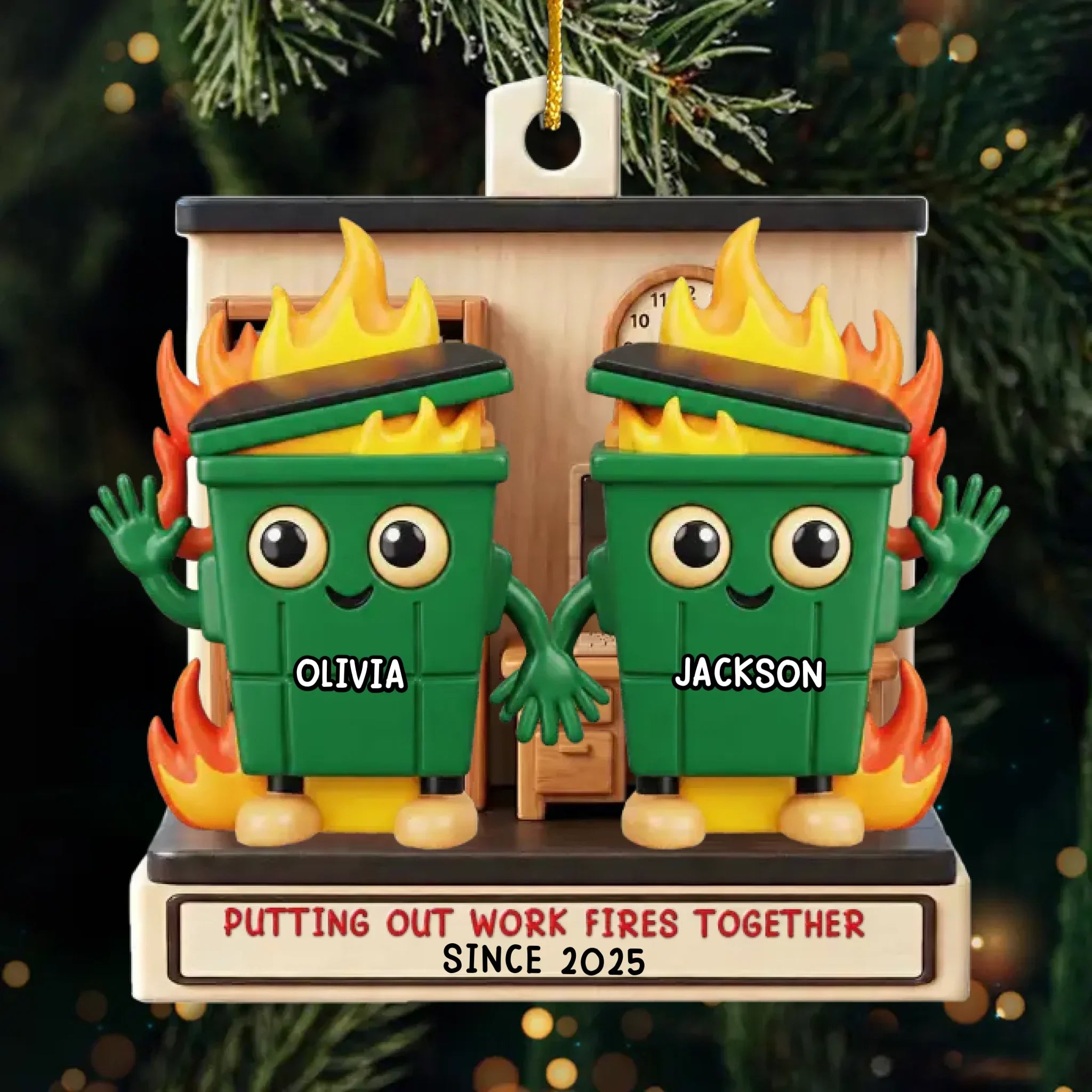 Custom Acrylic Ornament - Personalized Christmas Funny Gifts For Coworker, Work Bestie - Best Office Buddy Ever