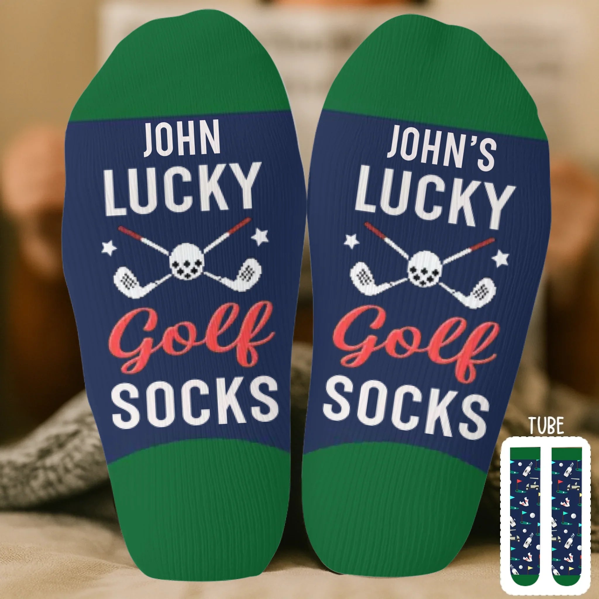 Custom Crew Socks - Personalized Christmas Birthday Golf Gifts For Men, Women - Golf Is My Cardio