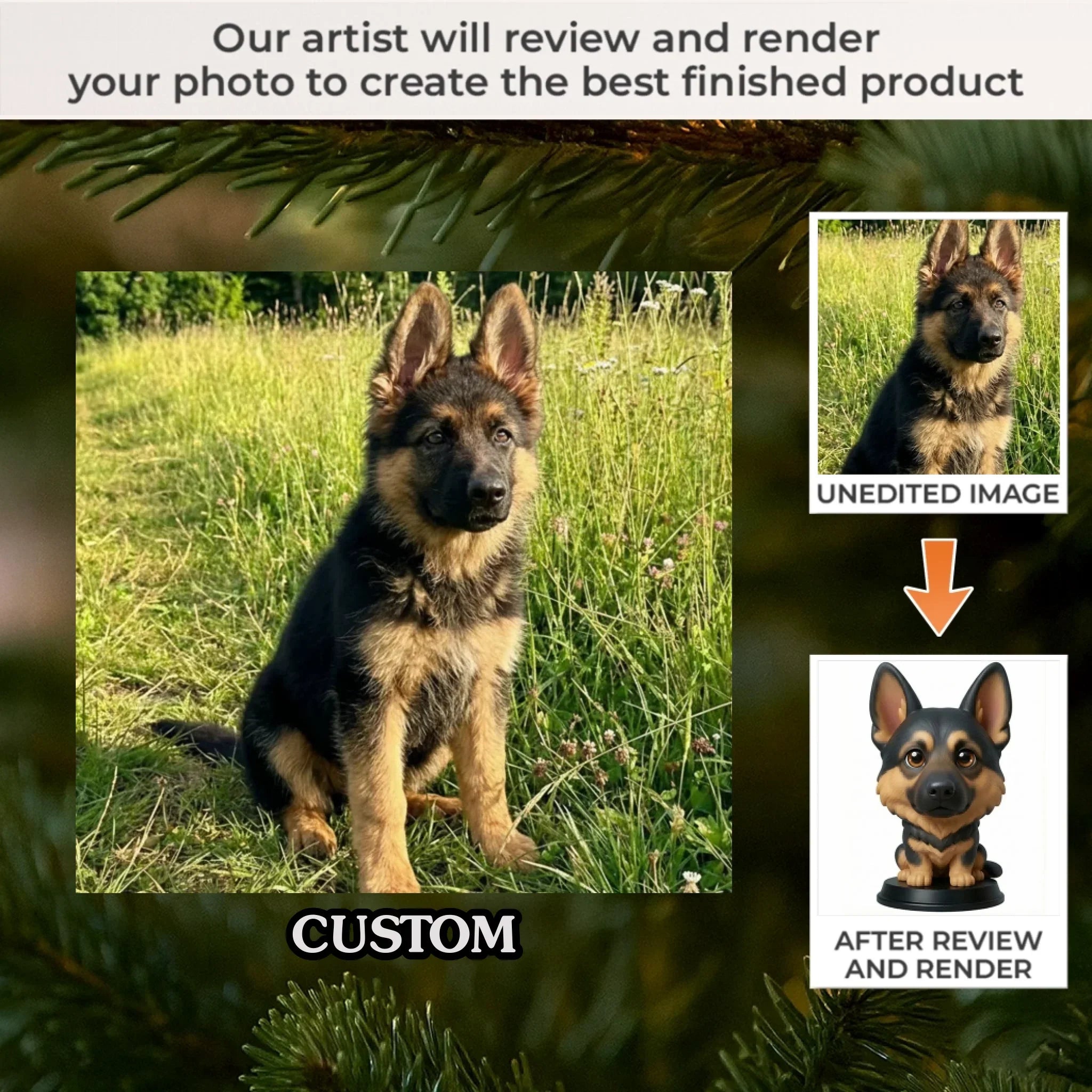 Custom Photo German Shepherd Dog Acrylic Ornament - Personalized Christmas Birthday Gifts For Dog Cat Lovers, Dog Dad And Mom, Cat Owners - Cuteness Overload On The Tree