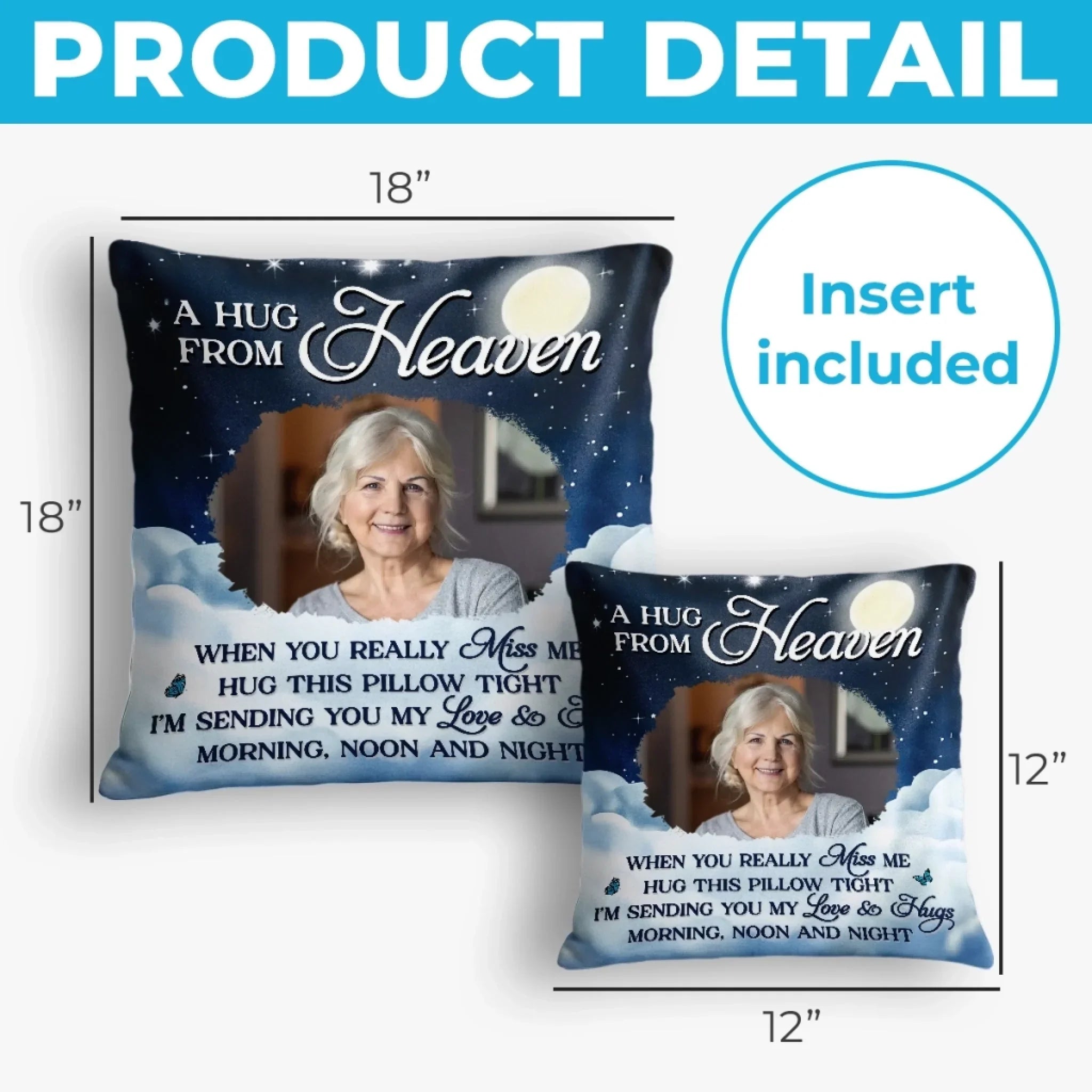 Custom Photo Pillow - Personalized Christmas Memorial Sympathy Gifts For Loss Of Mom, Dad - Forever Remembered