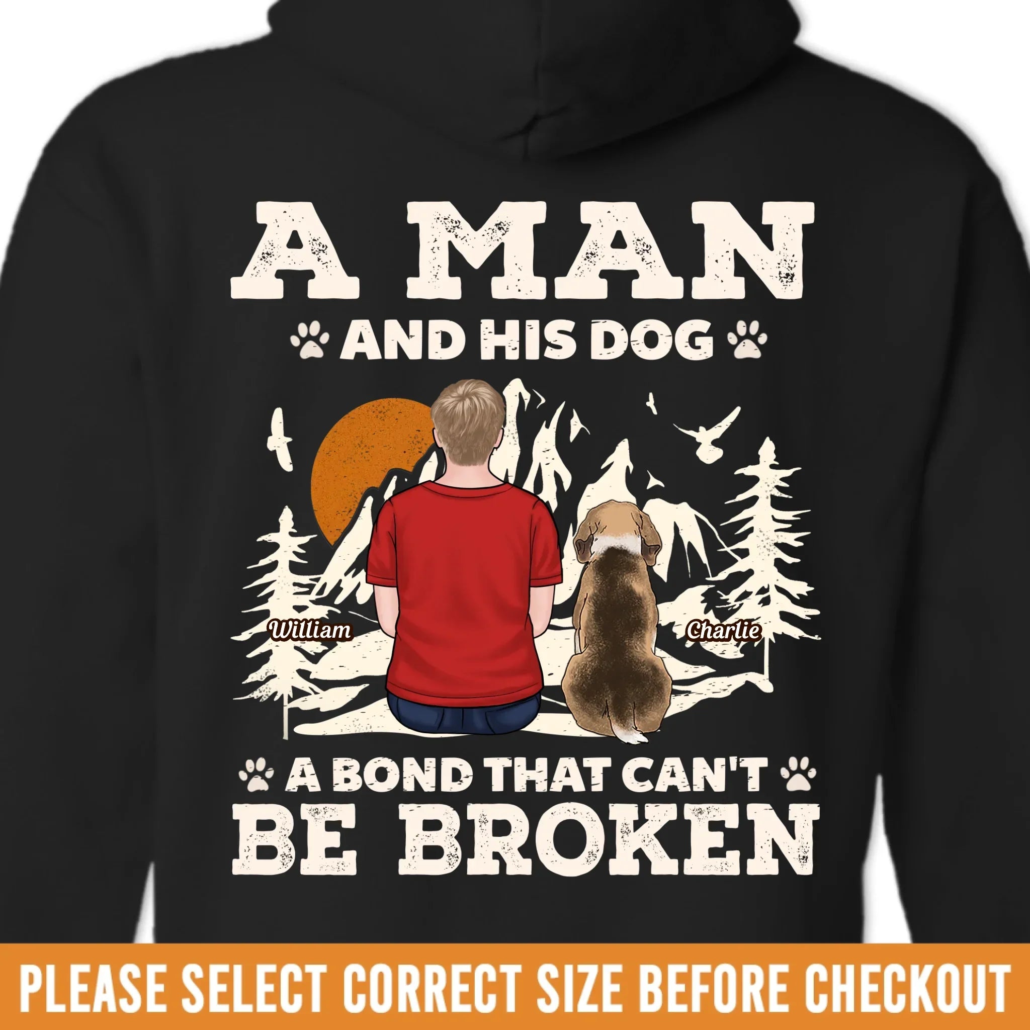Custom Back Printed Unisex T-shirt, Premium T-shirt, Hoodie - Personalized Christmas Birthday Gifts For Dog Cat Lovers, Dog Dad And Mom, Cat Owners - My Hiking Buddy For Life