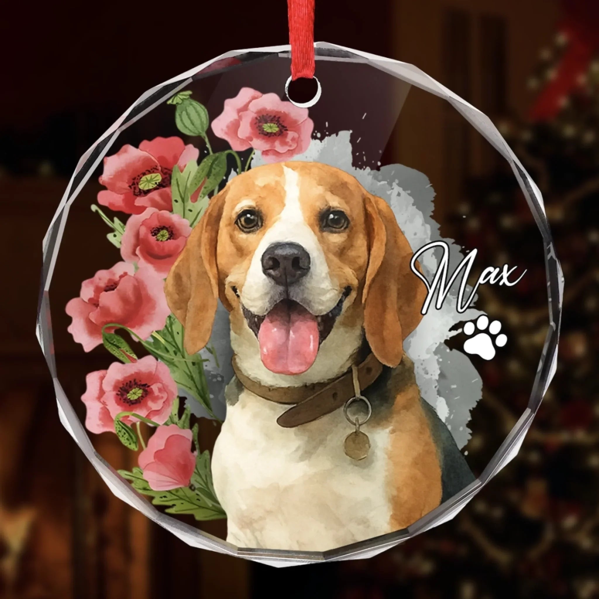 Custom Photo Circle Glass Ornament - Personalized Christmas Birthday Gifts For Dog Cat Lovers, Dog Dad And Mom, Cat Owners - You Are My Daily Smile