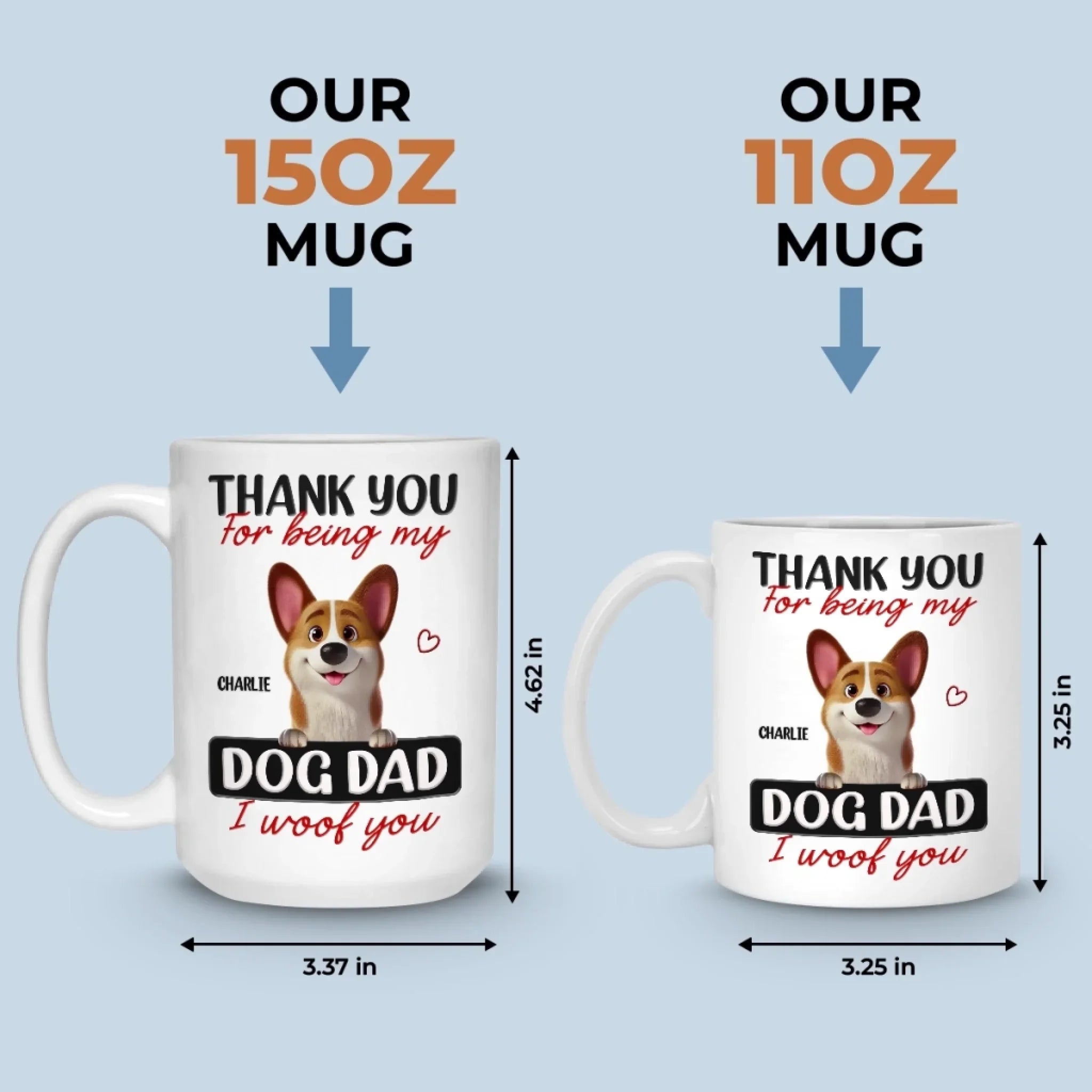 Custom Mug - Personalized Birthday Gifts For Dog Lovers, Dog Dad And Mom - Happy Pup, Happy Life