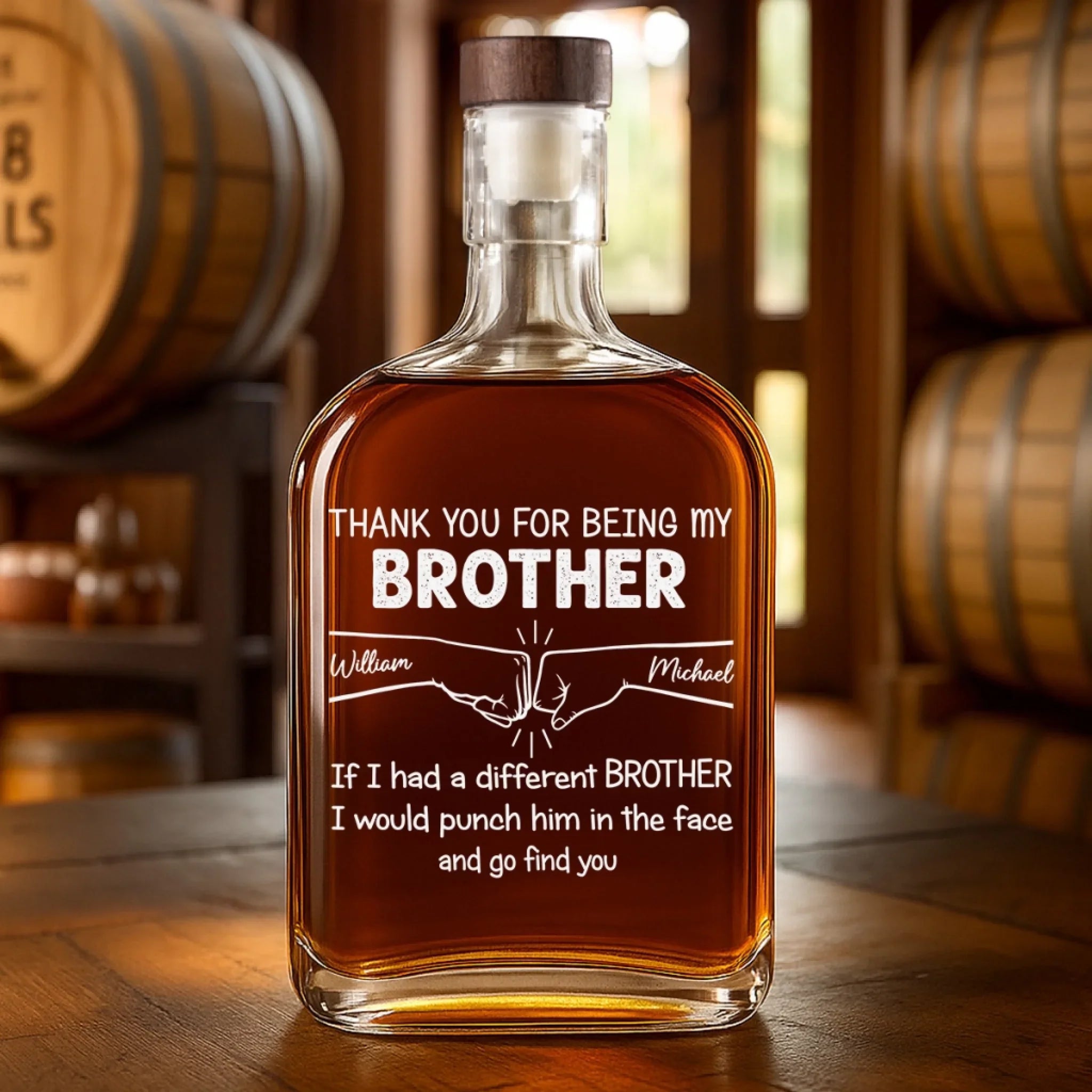 Custom Whiskey Bottle - Personalized Birthday Gifts For Mom, Dad, Brother, Sister, Best Friends - Best Brother Ever Cheers