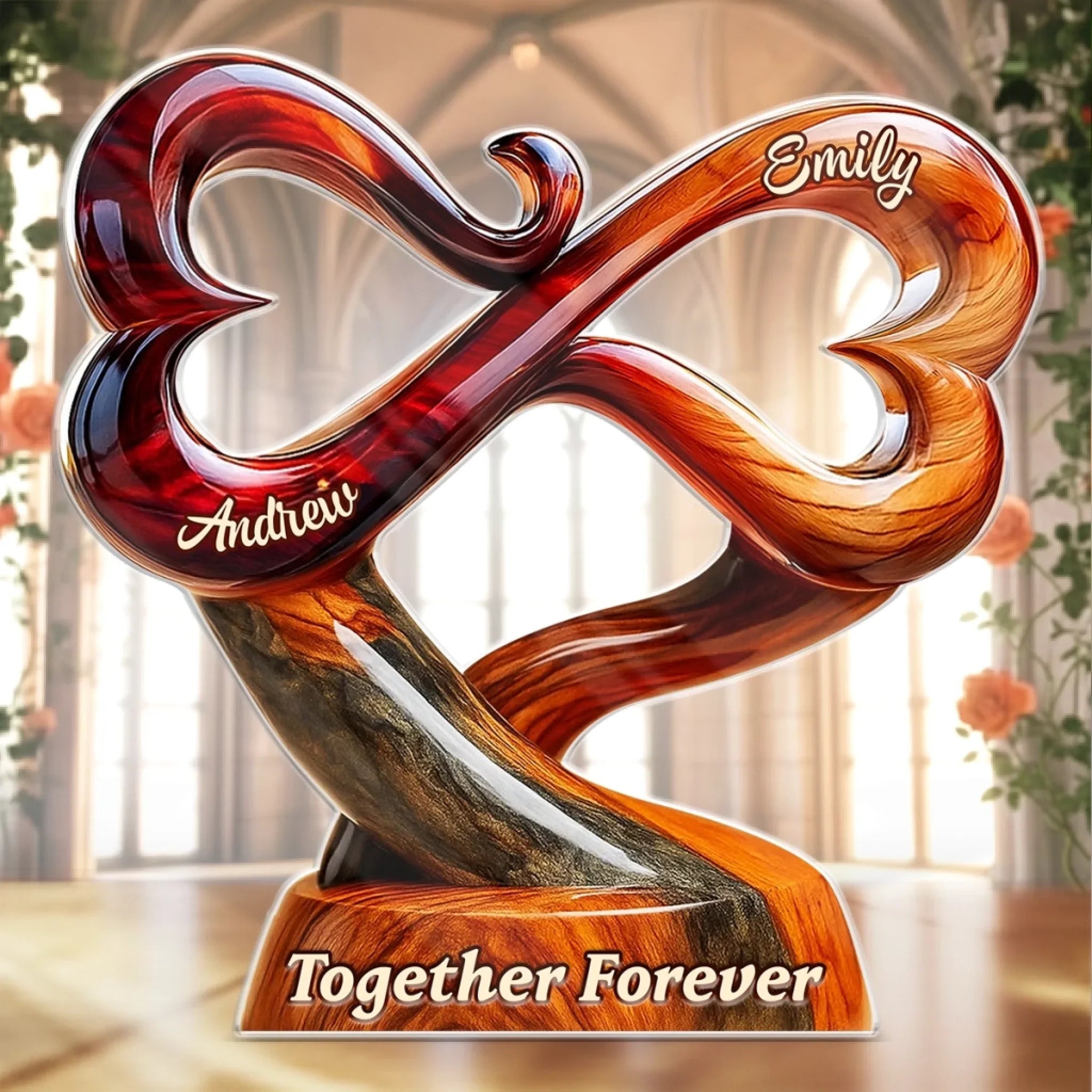 Custom Acrylic Plaque - Personalized Anniversary Wedding Gifts For Husband And Wife, Him And Her - Our Love Stays Steady Strong