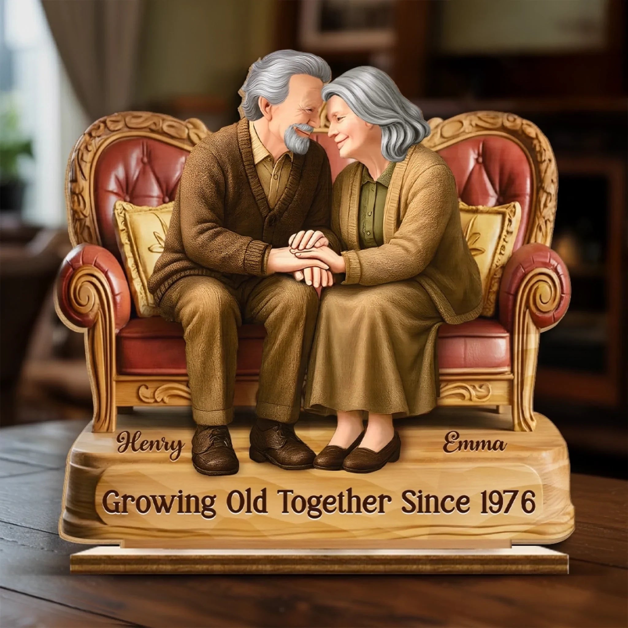 Custom 2-Layered Wooden Plaque - Personalized Anniversary Wedding Gifts For Husband And Wife, Him And Her - Life Feels Lighter With You