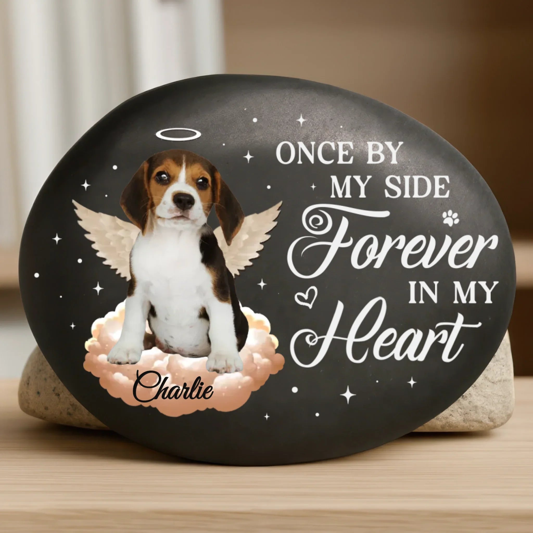 Custom Photo Printed Rock - Personalized Pet Memorial Gifts For Dogs, Cats - Love Lives On Forever