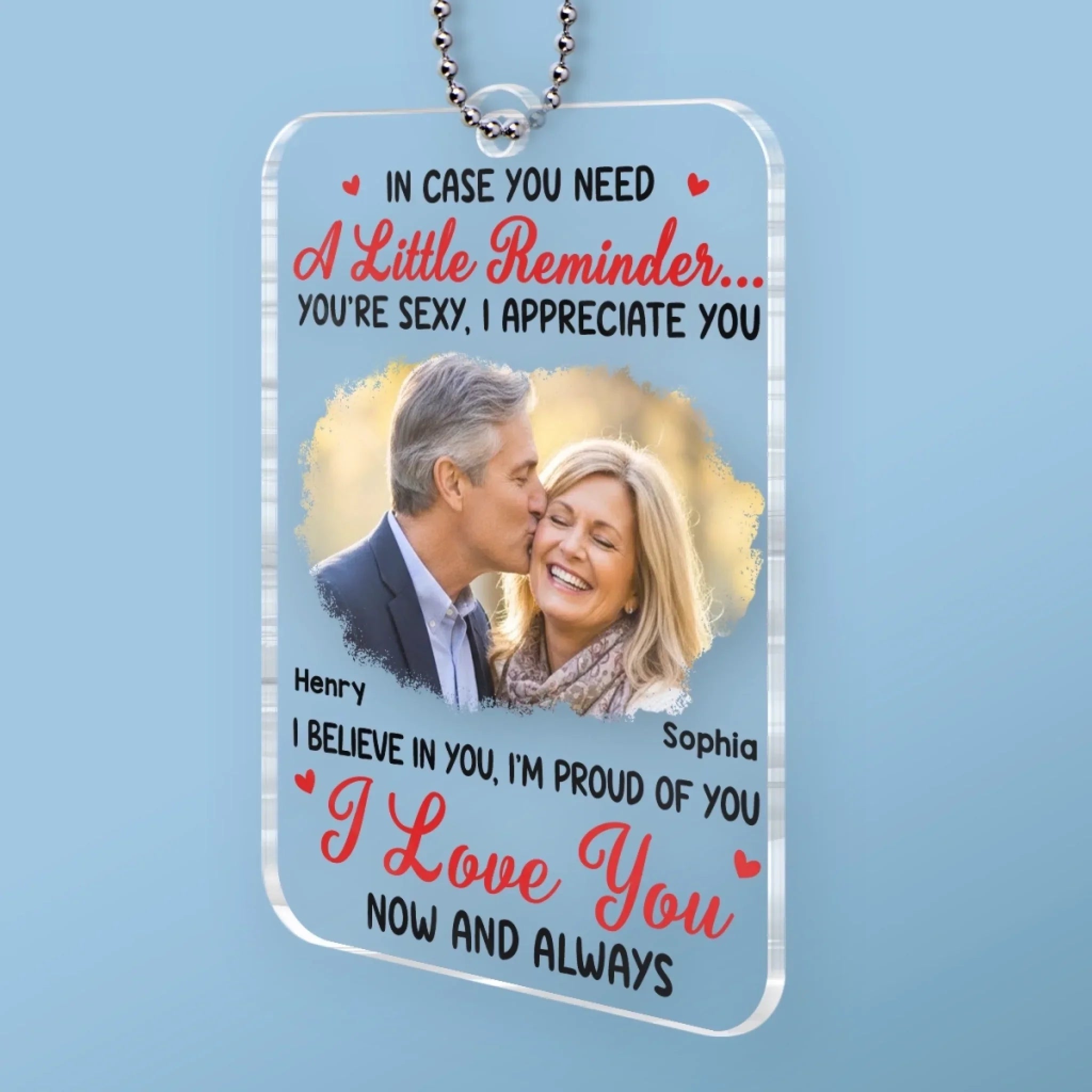 Custom Photo Acrylic Car Ornament - Personalized Anniversary Wedding Gifts For Husband And Wife, Him And Her - Driving Through Life With You