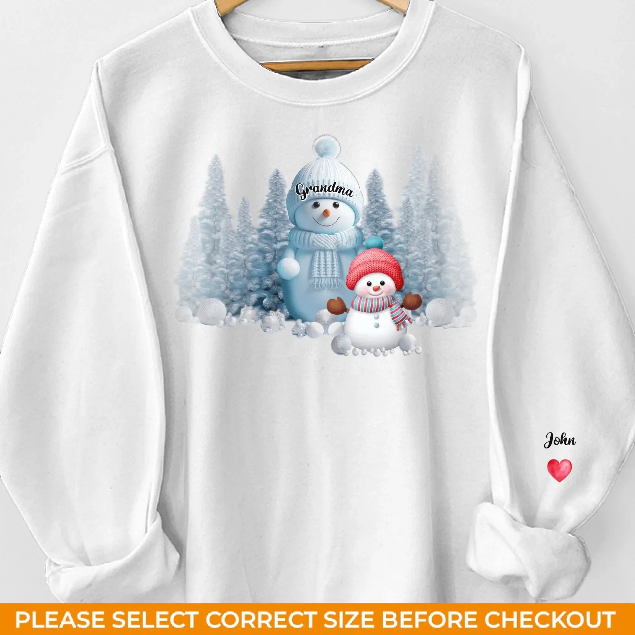 Christmas With Grandma Is Filled With Warmth - Family Personalized Custom Unisex Sweatshirt With Design On Sleeve - Christmas Gift For Mom, Grandma