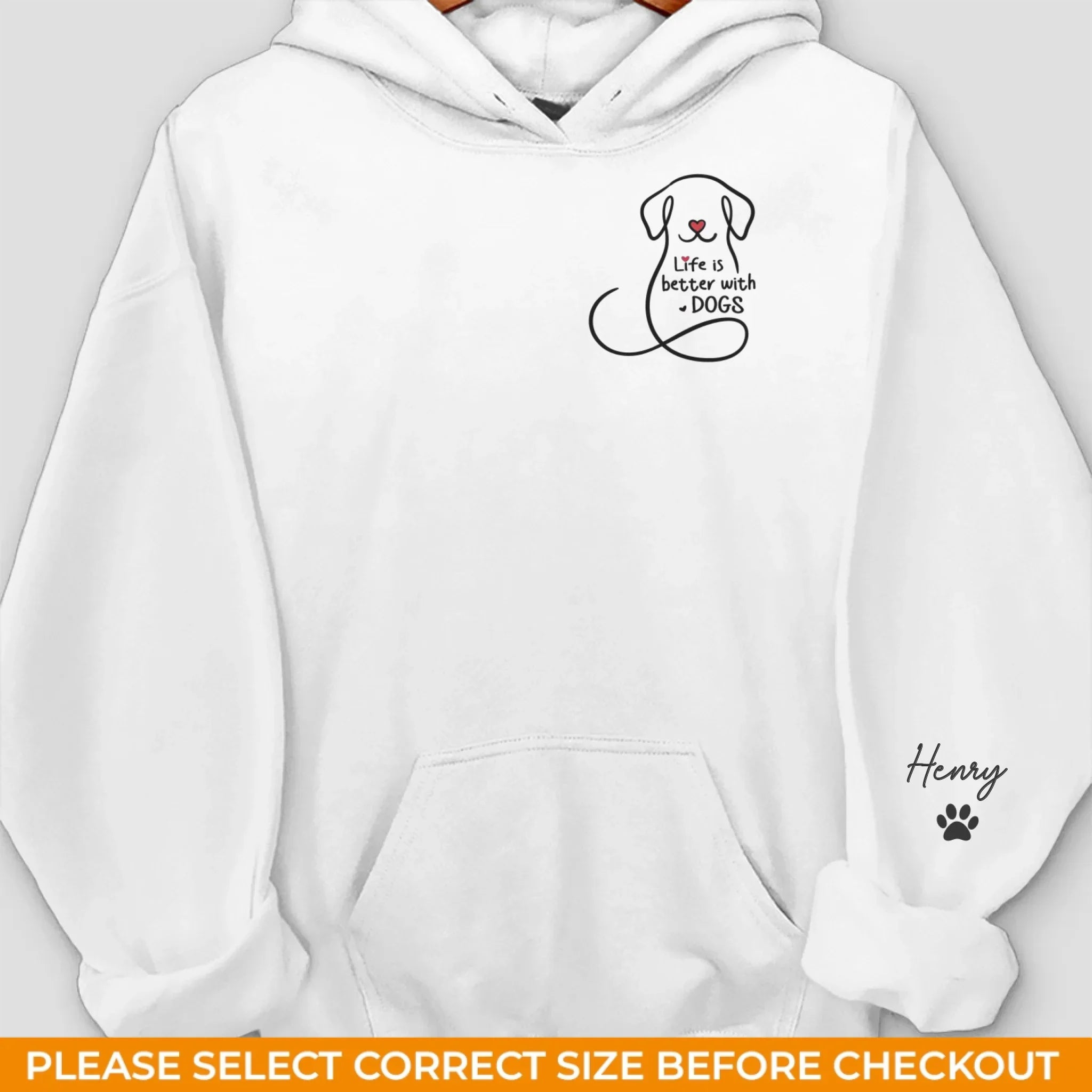 Custom Unisex Sweatshirt, Hoodie With Design On Sleeve -  Personalized Christmas Birthday Gifts For Dog Lovers, Dog Dad And Mom - My Emotional Support Squad