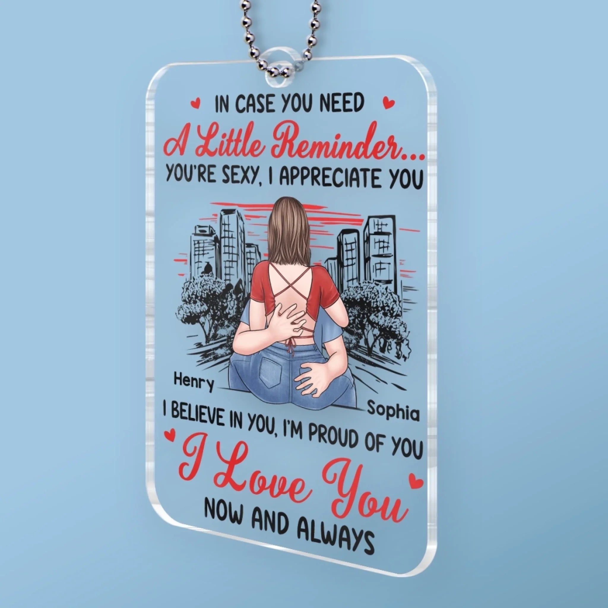 Custom Acrylic Car Ornament - Personalized Anniversary Wedding Gifts For Husband And Wife, Him And Her - Our Story Continues