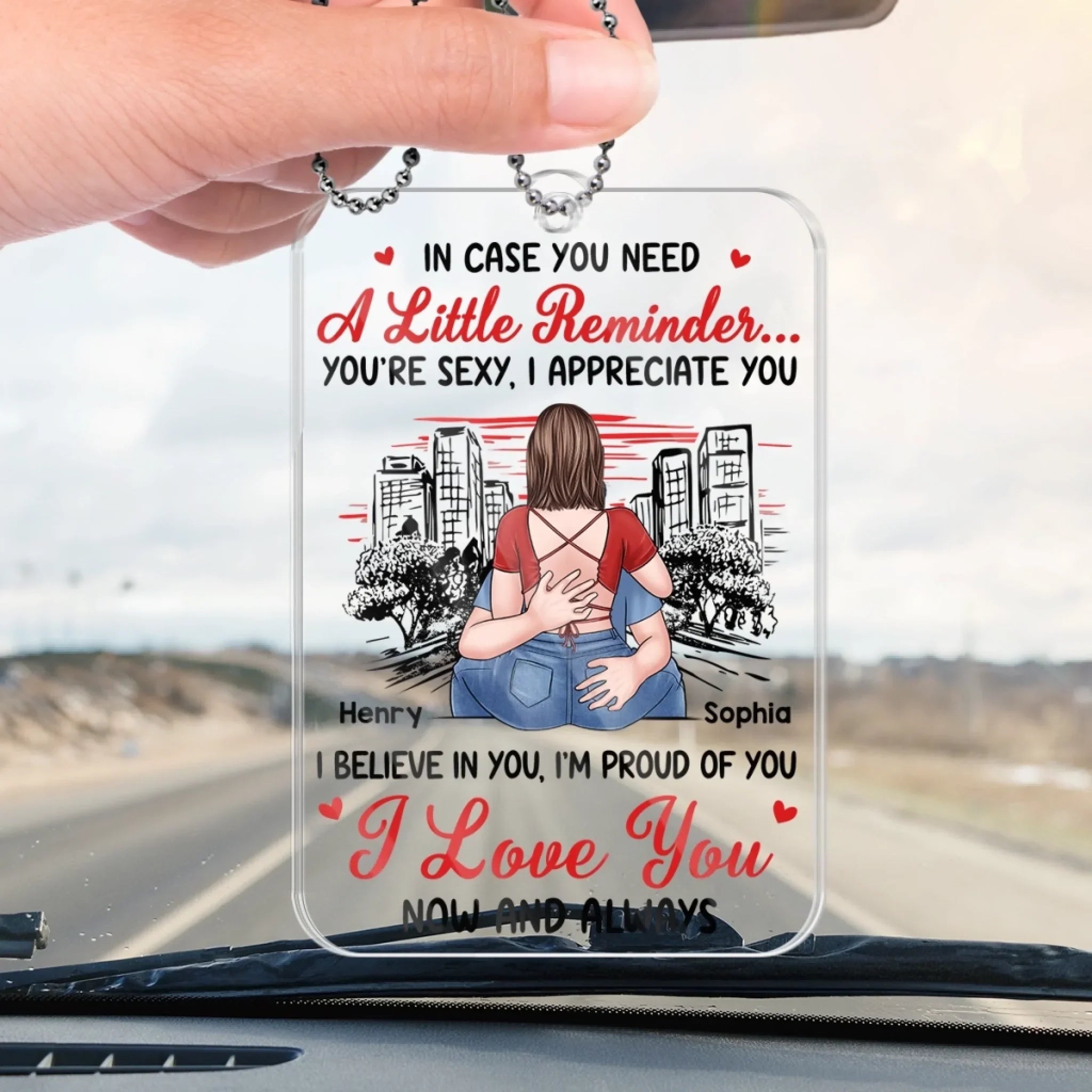 Custom Acrylic Car Ornament - Personalized Anniversary Wedding Gifts For Husband And Wife, Him And Her - Our Story Continues