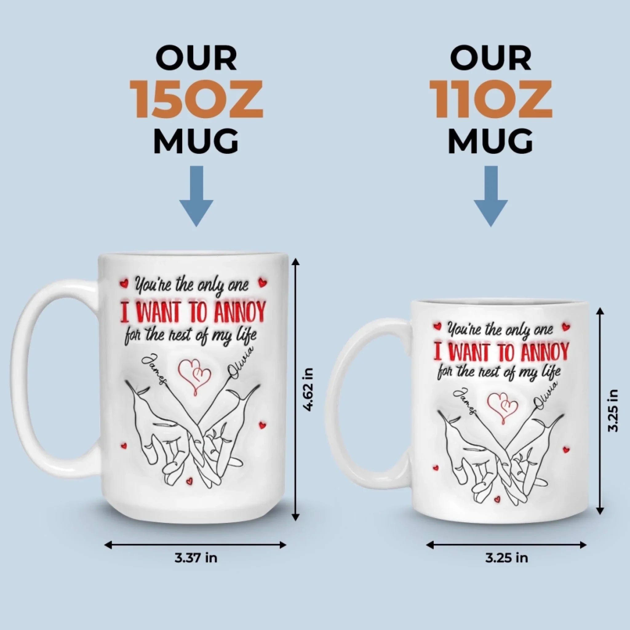 Custom Mug - Personalized Anniversary Wedding Gifts For Husband And Wife, Him And Her - Falling For You Daily